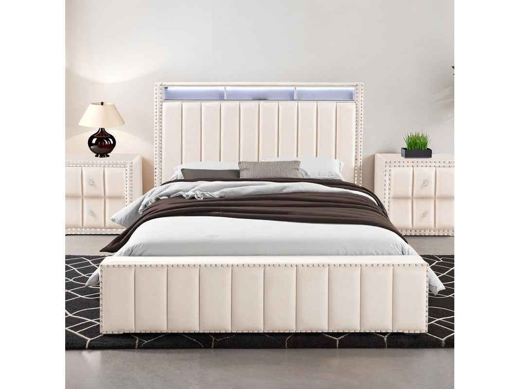 Farese Beige Queen Bed