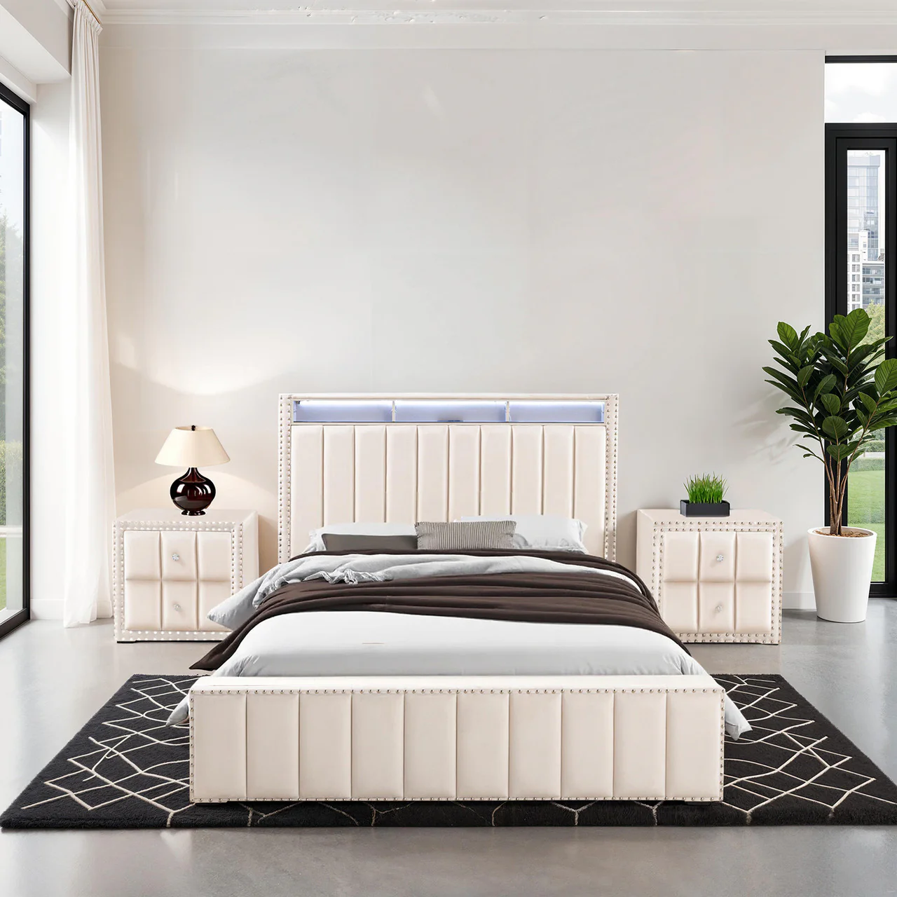 Farese Beige Queen Bedroom Set - Image 2