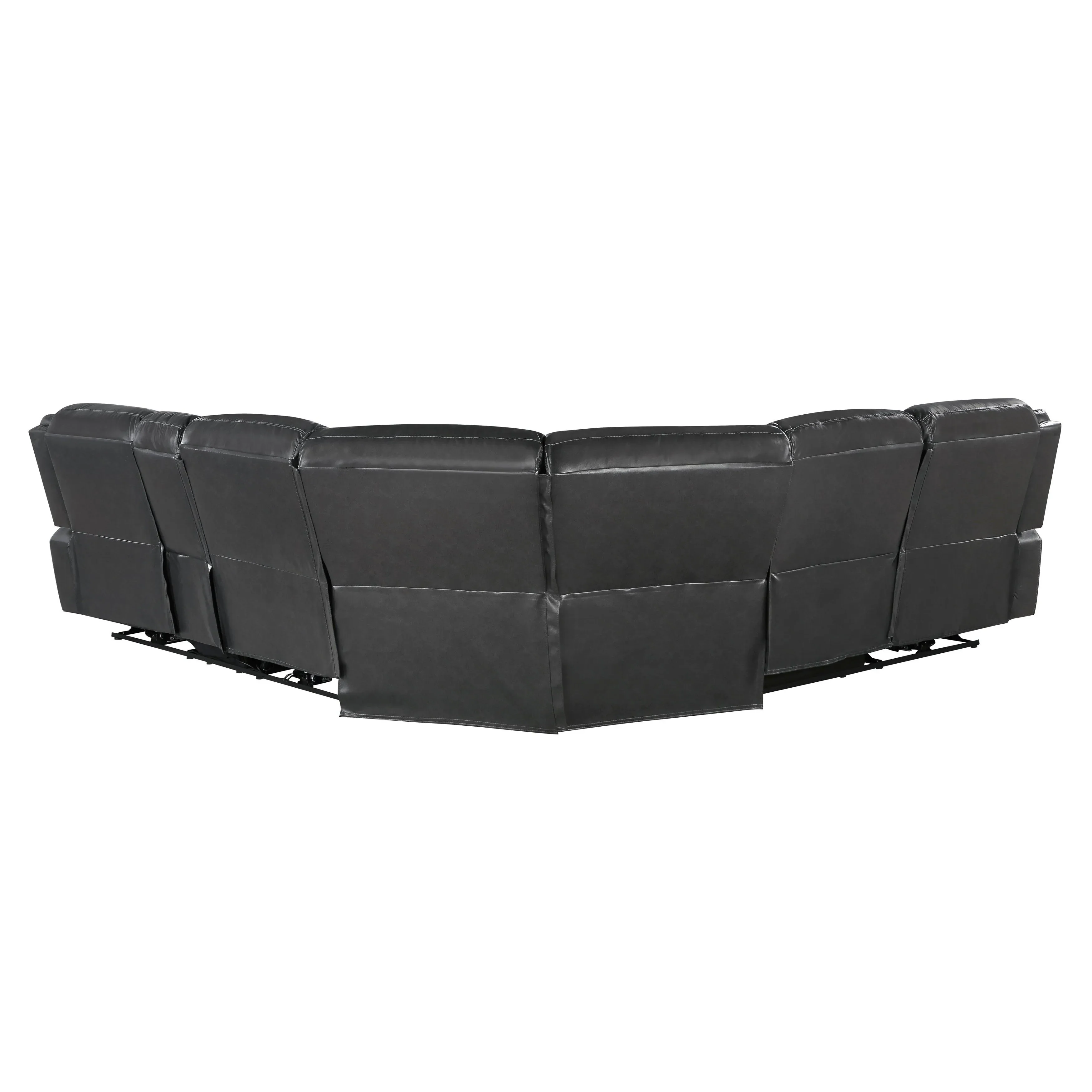 Fargo 3-Piece Power Reclining Sectional with Right Console In Dark Gray - Image 5