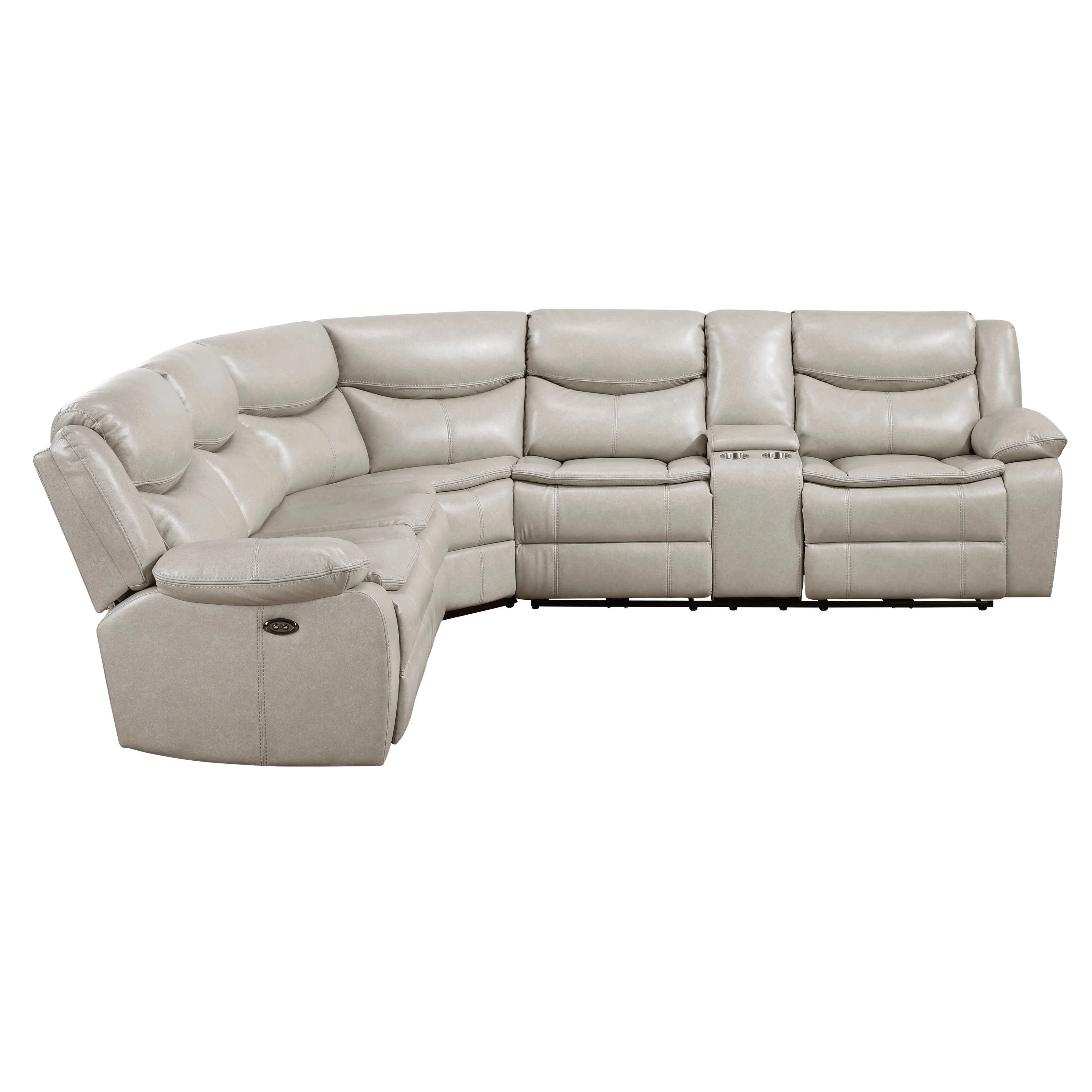 Fargo Taupe 3-Piece Power Reclining Sectional with Right Console - Image 2