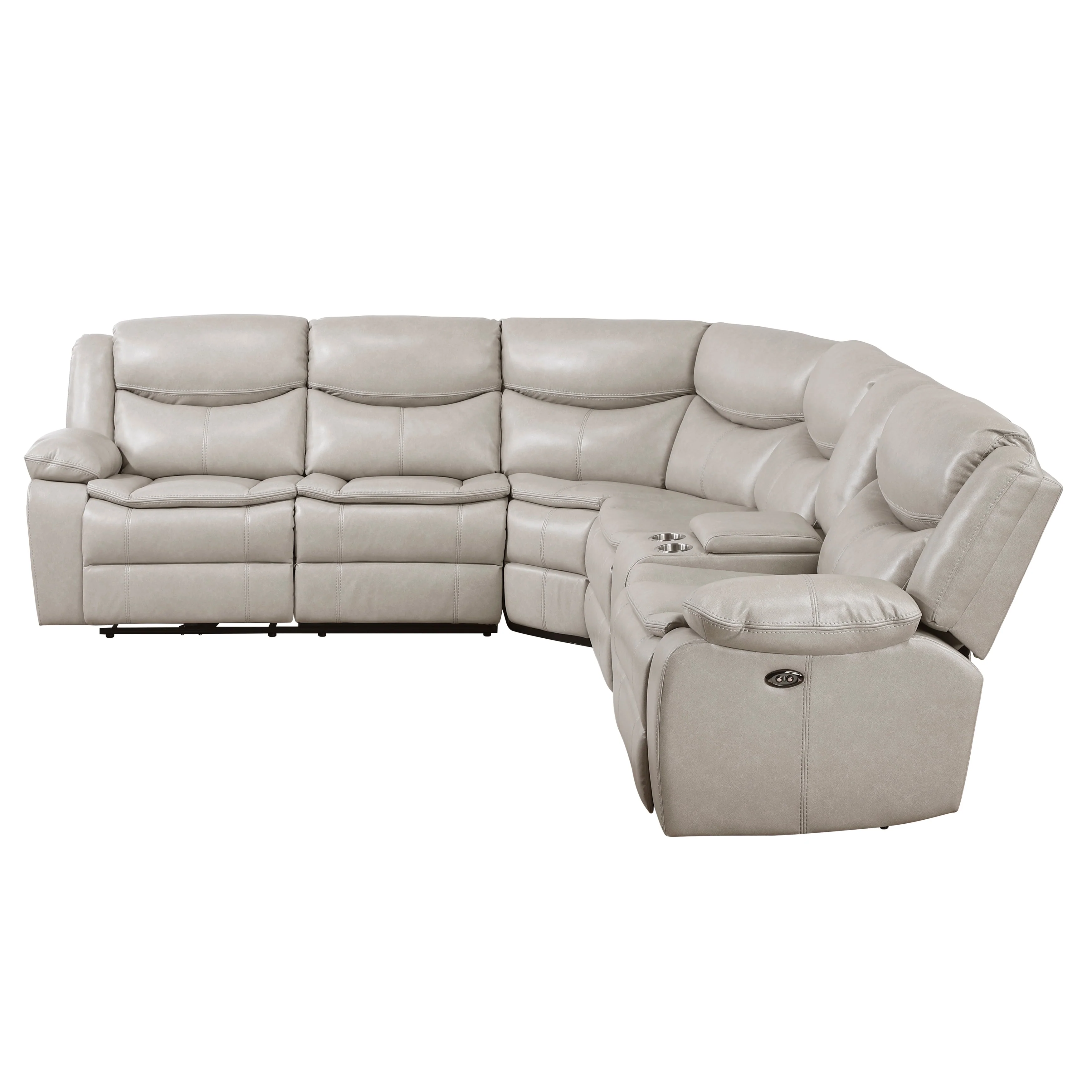Fargo Taupe 3-Piece Power Reclining Sectional with Right Console - Image 3