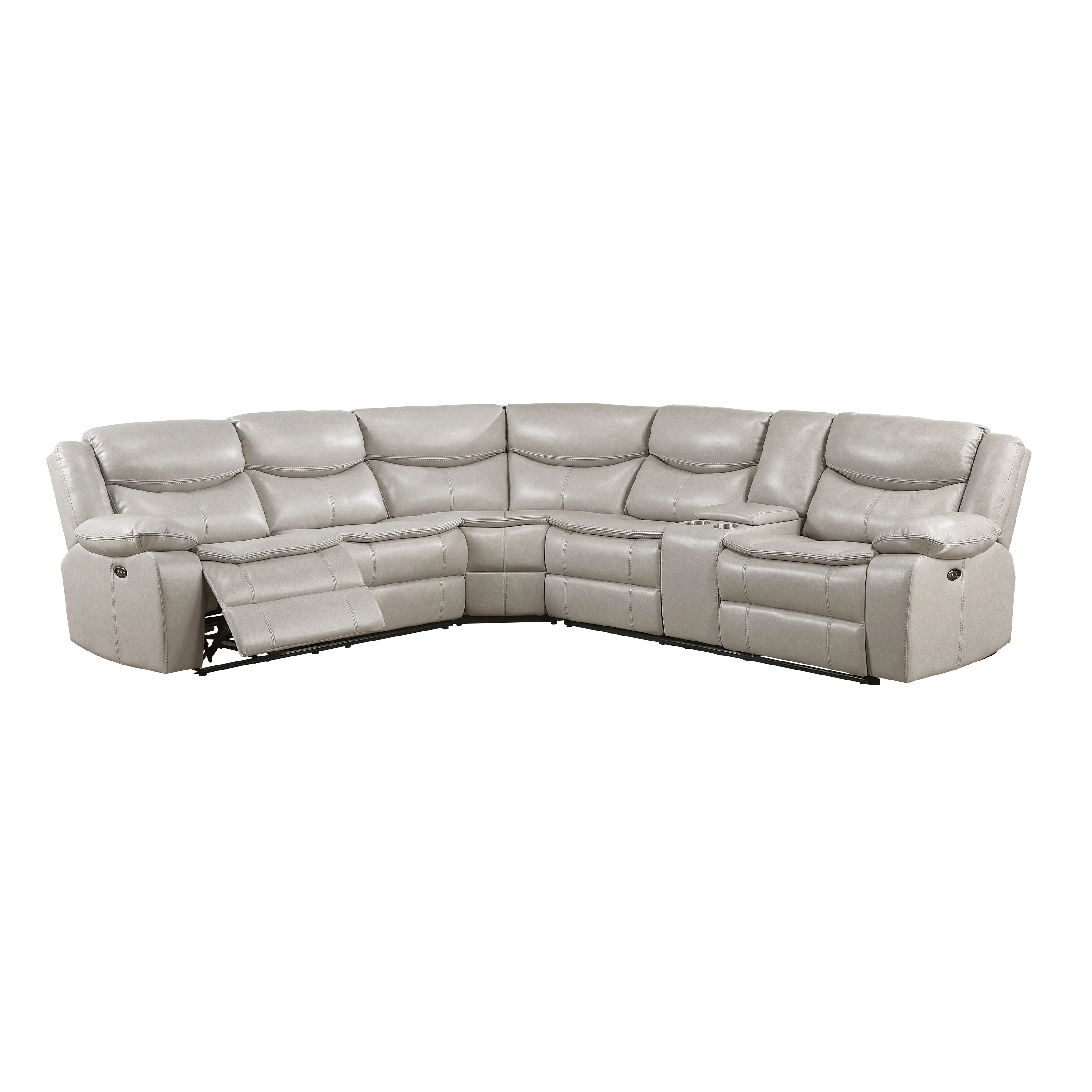 Fargo Taupe 3-Piece Power Reclining Sectional with Right Console - Image 5
