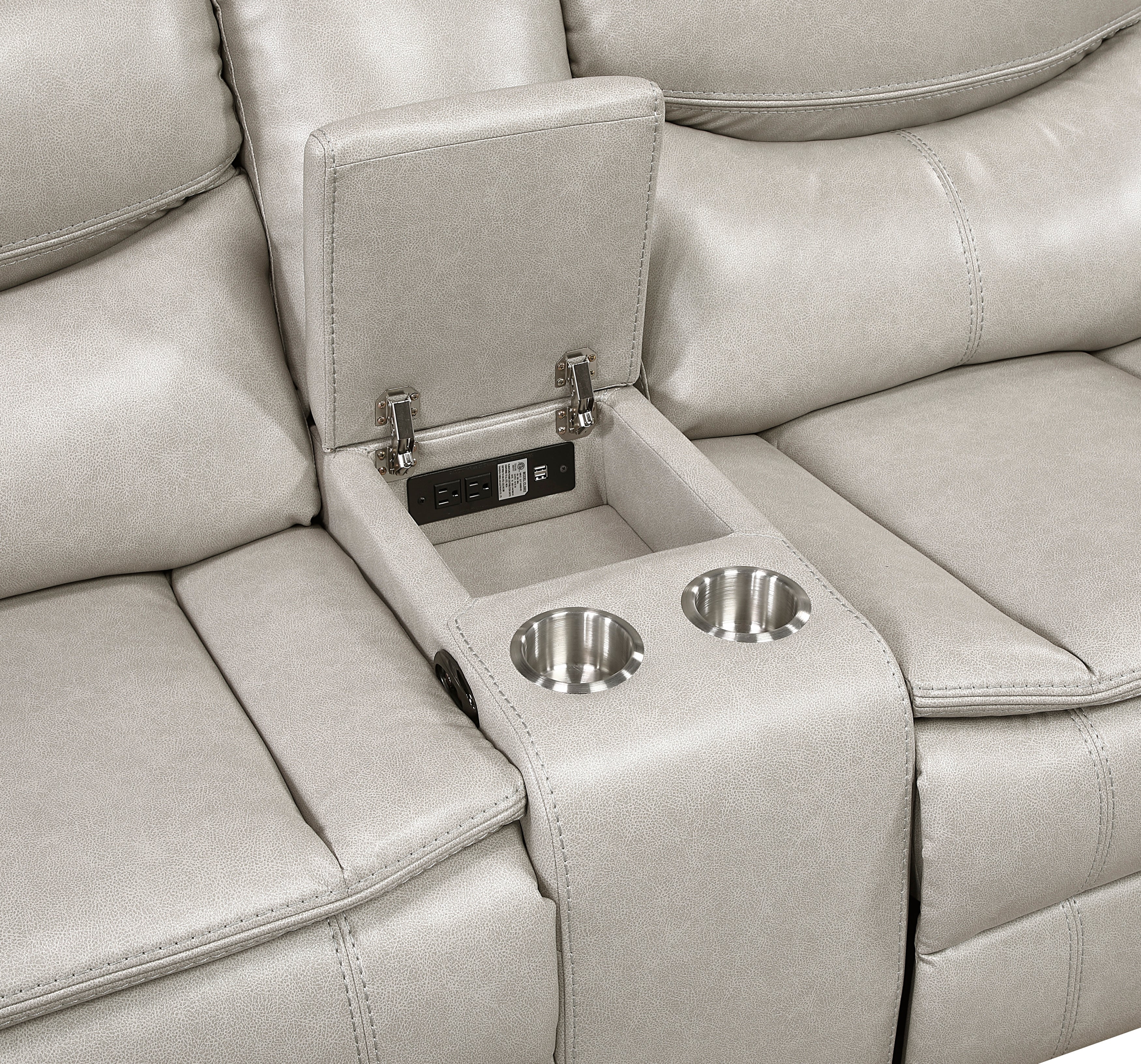 Fargo Taupe 3-Piece Power Reclining Sectional with Right Console - Image 7