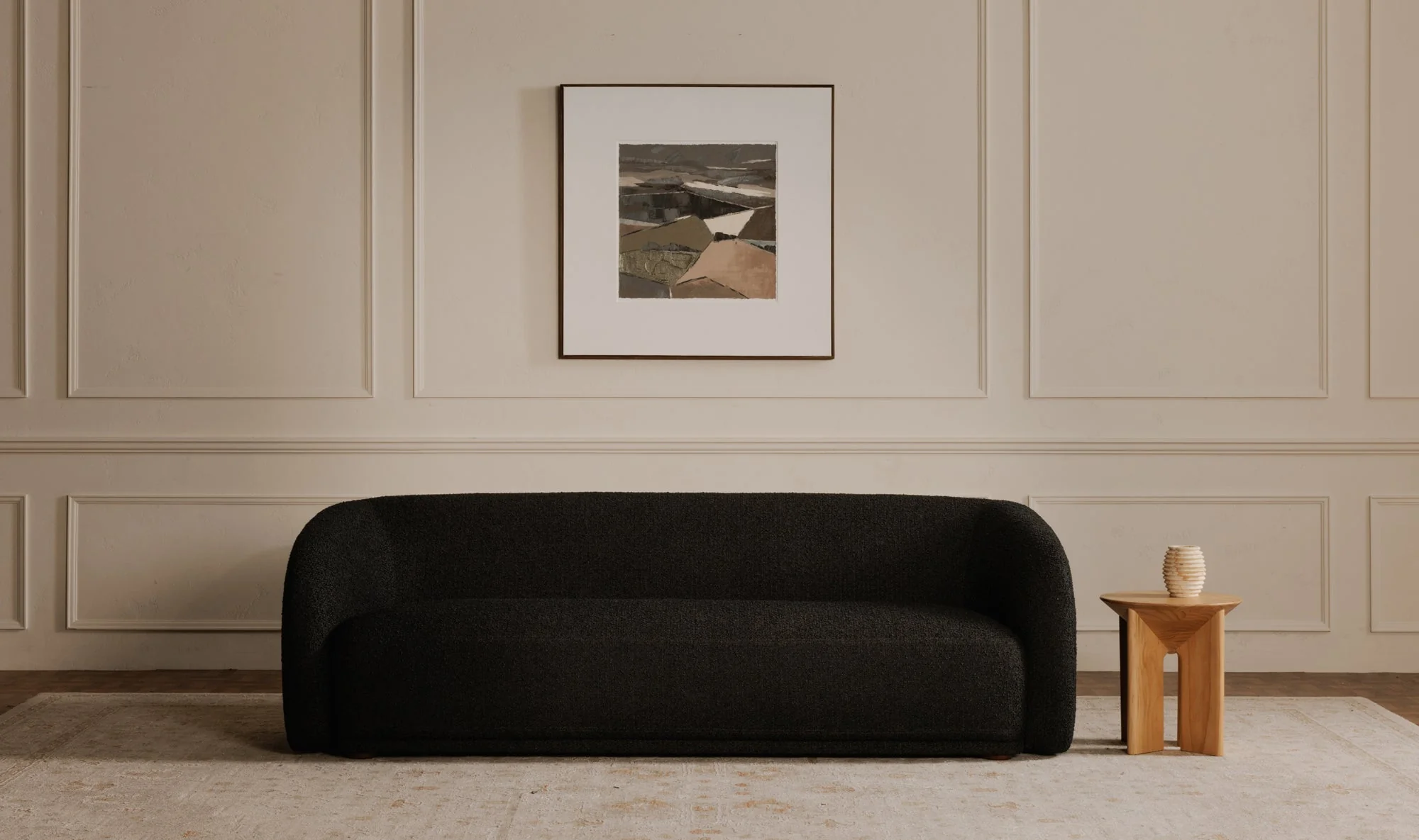 Faye Sofa Black Boucle - Image 2