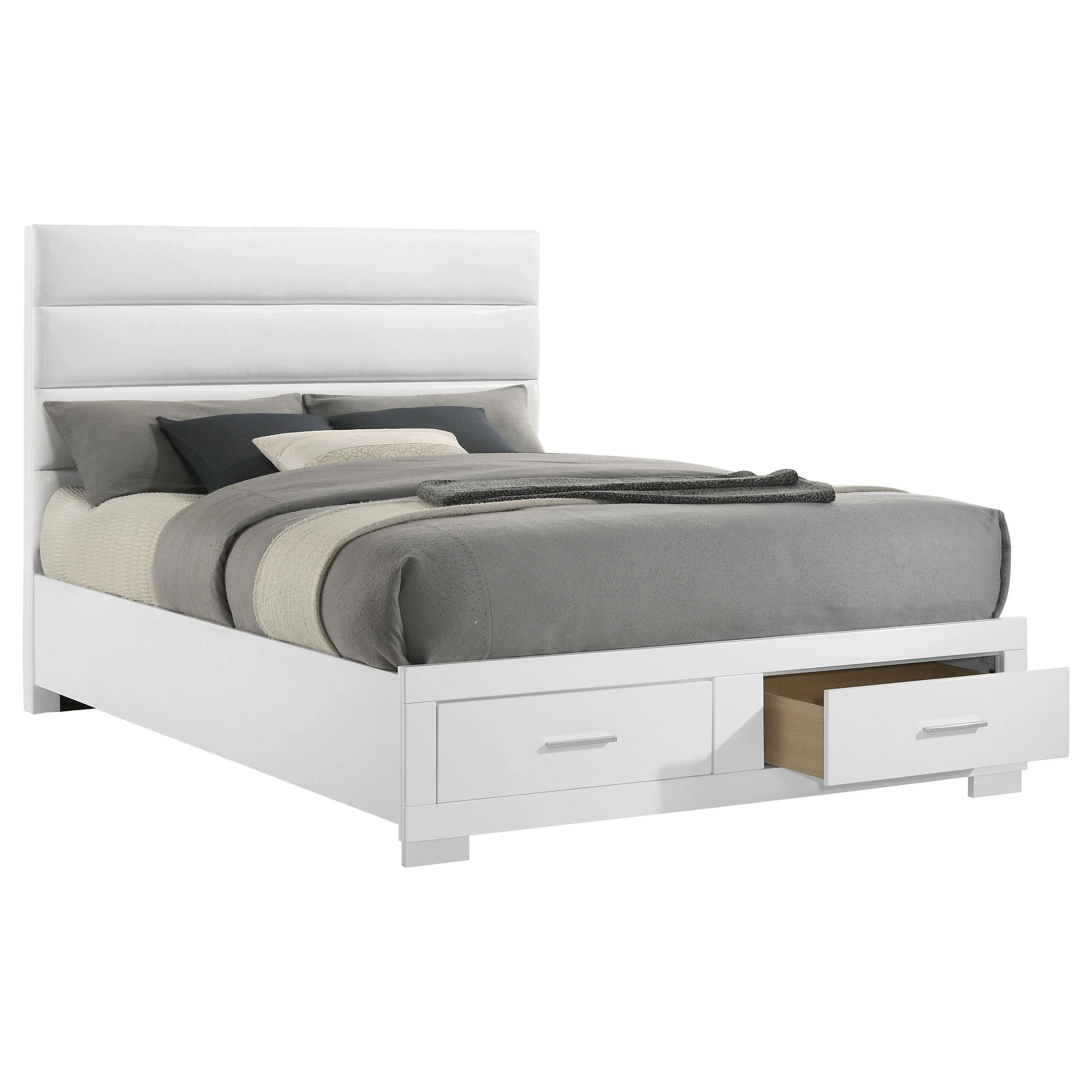 Felicity California King Storage Bed White High Gloss - Image 2