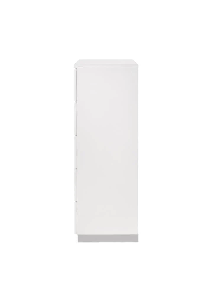 Felicity Glossy White 5-Drawer Chest - Image 4