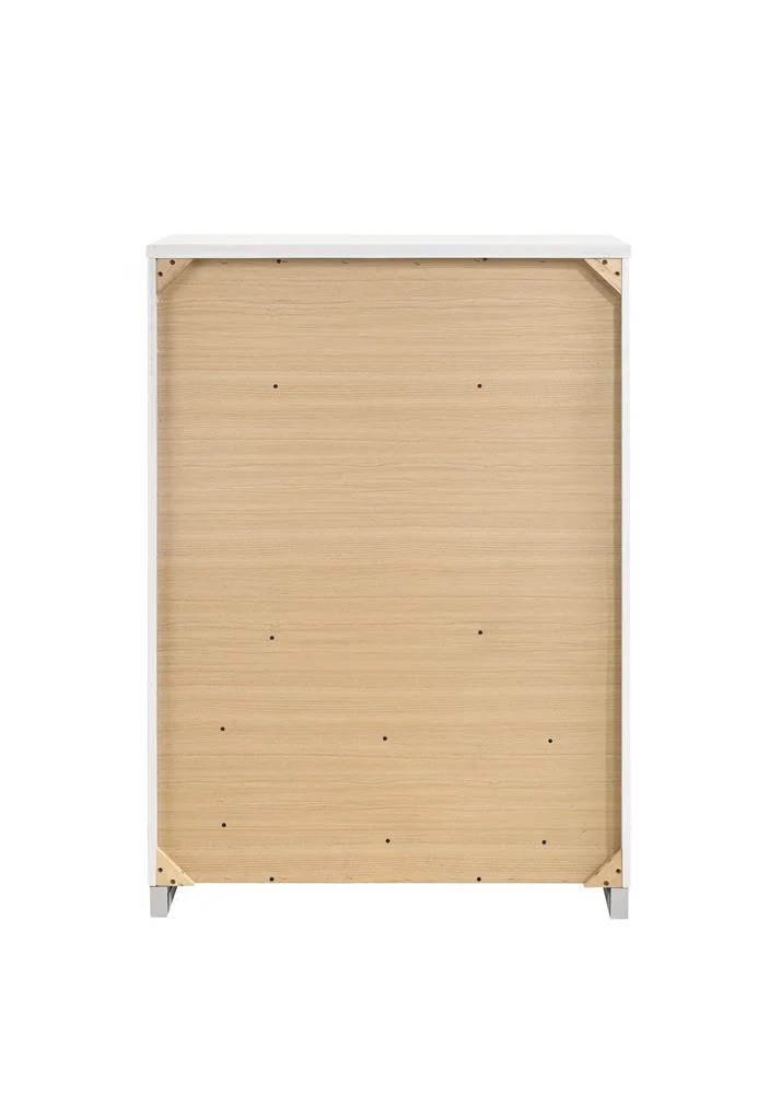 Felicity Glossy White 5-Drawer Chest - Image 5