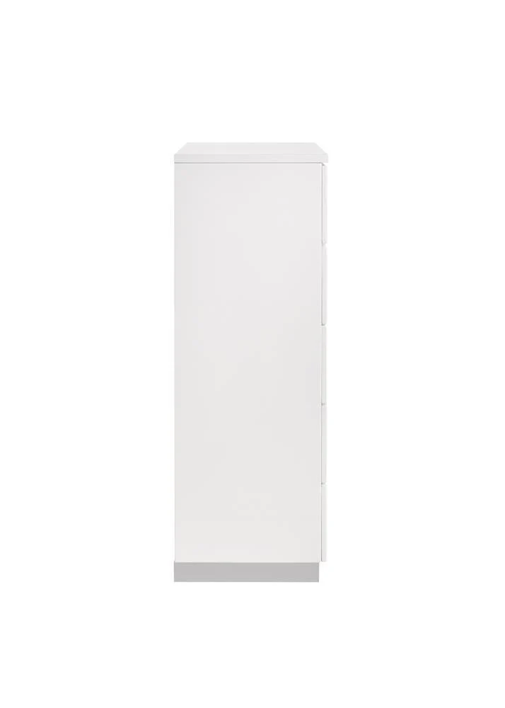 Felicity Glossy White 5-Drawer Chest - Image 6