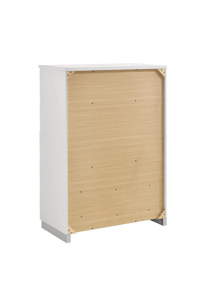 Felicity Glossy White 5-Drawer Chest - Image 7