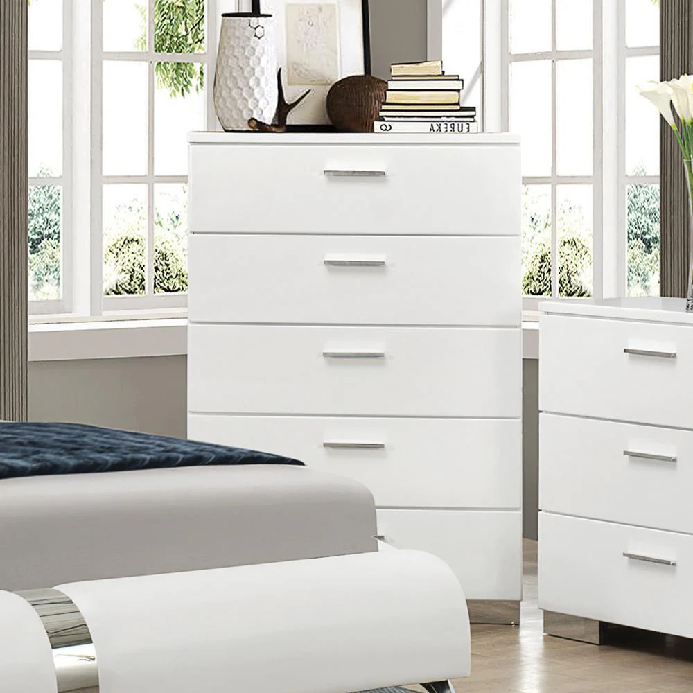 Felicity Glossy White 5-Drawer Chest - Image 8