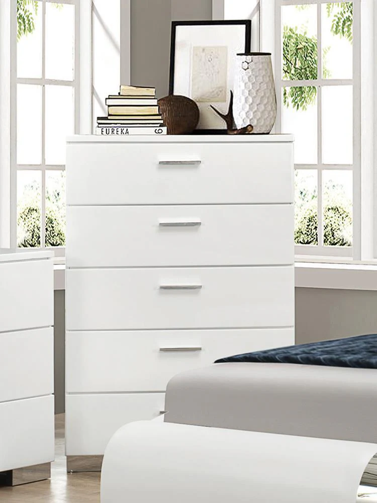Felicity Glossy White 5-Drawer Chest - Image 9