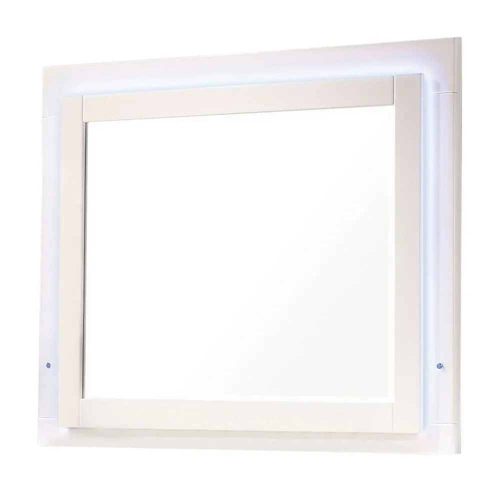 Felicity Glossy White LED Light Mirror - Image 3