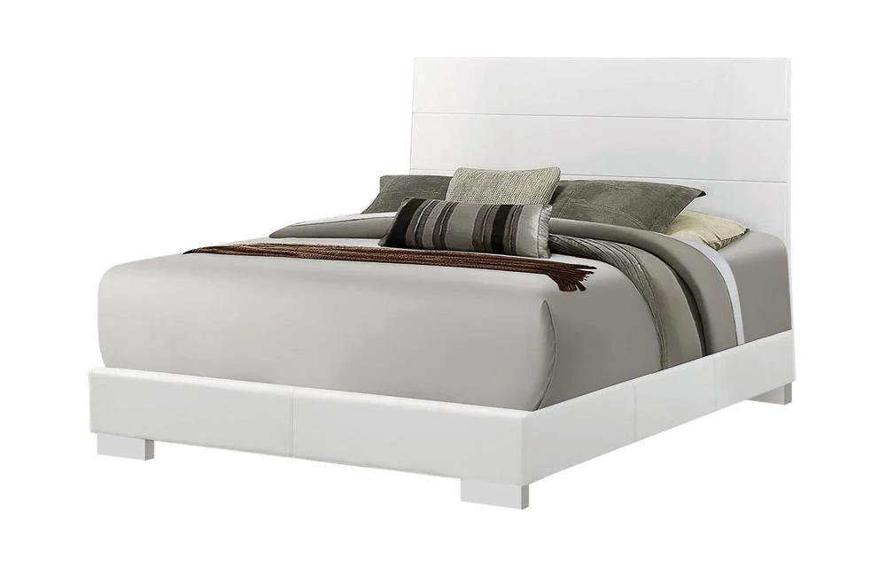 Felicity Glossy White Queen Panel Bed - Image 2