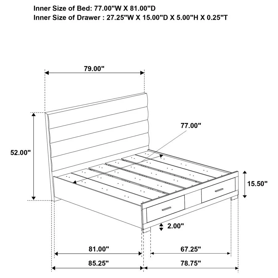 Felicity White 5-Piece Eastern King Platform Bedroom Set - Image 15