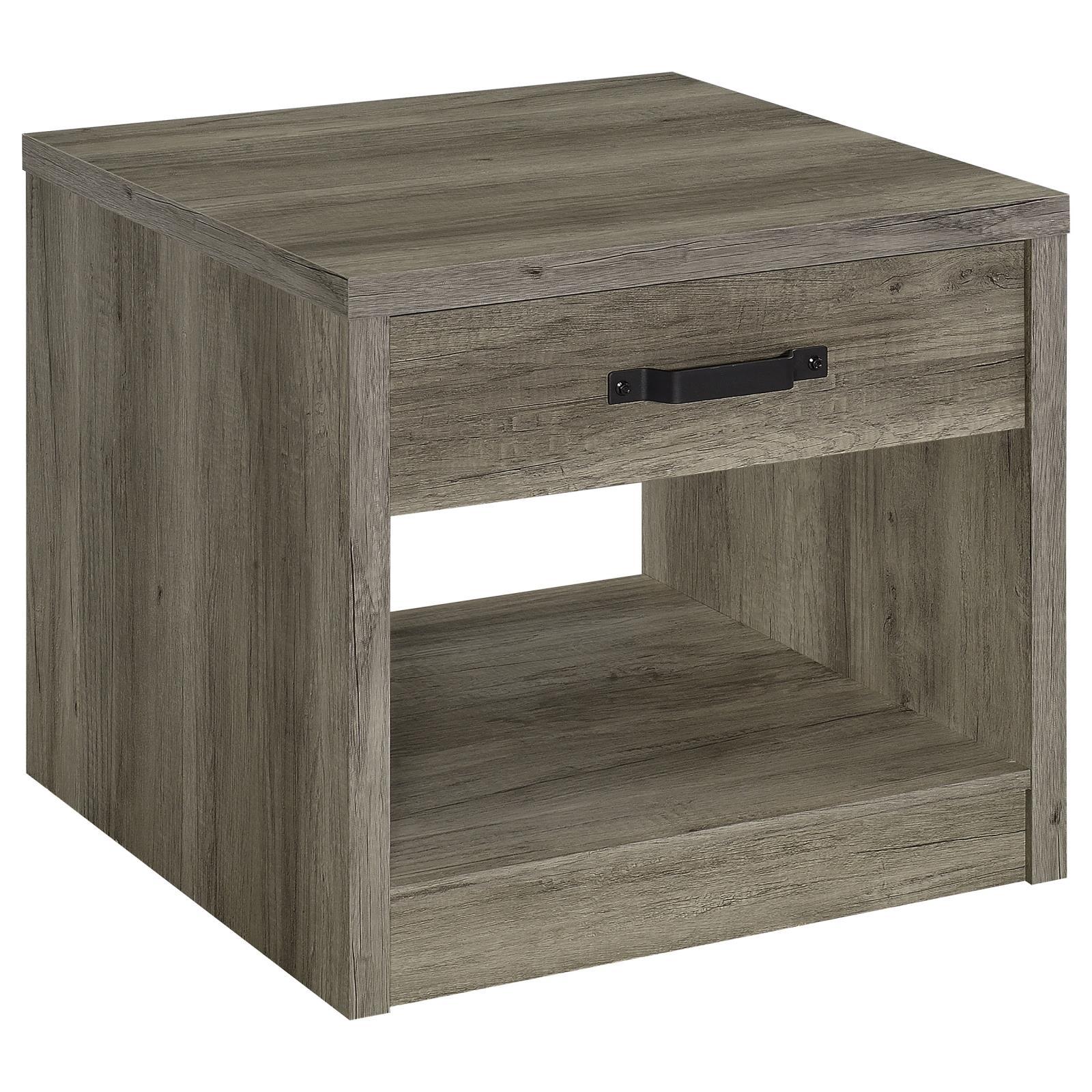 Felix Gray Driftwood 1-drawer Square Engineered Wood End Table - Image 11