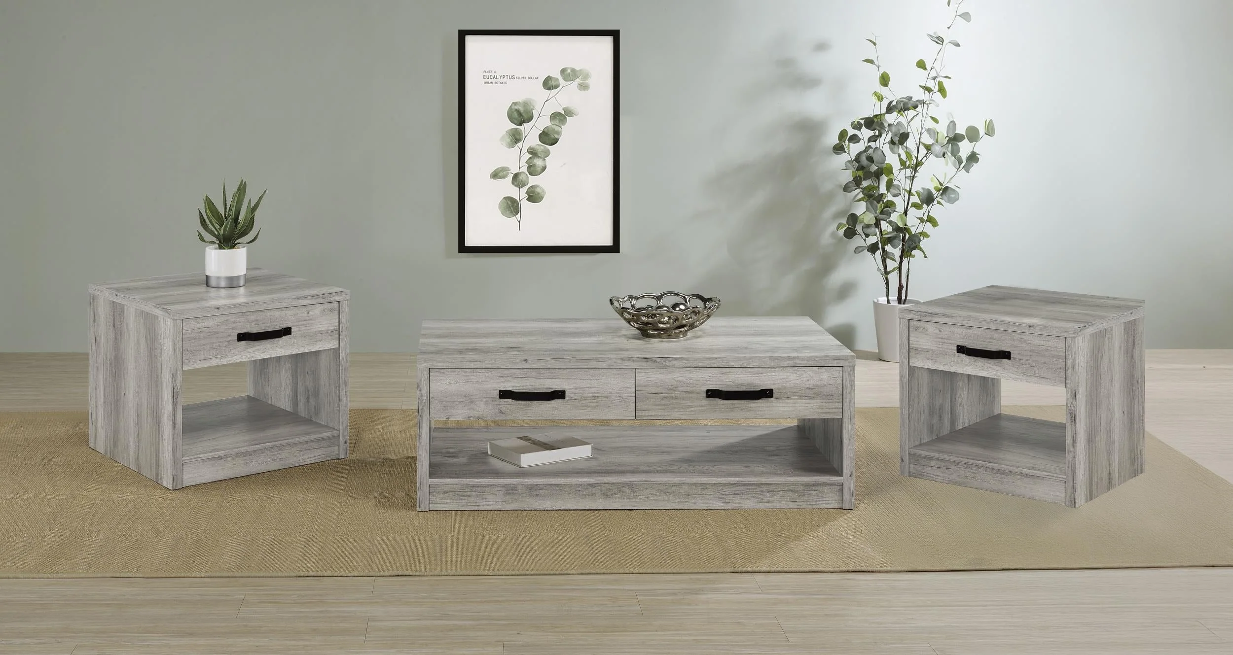 Felix Gray Driftwood 3-Piece Coffee and End Table Set