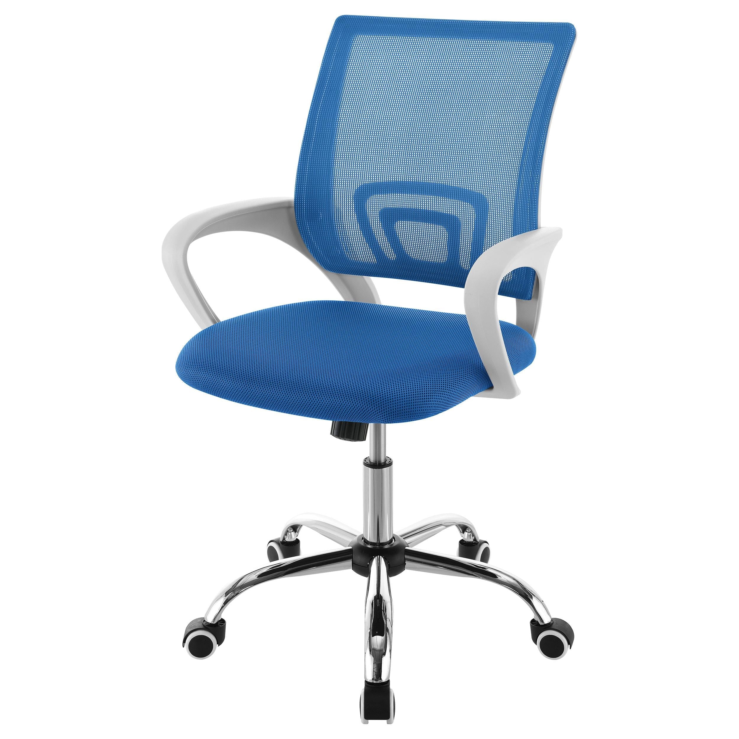 Felton Blue Upholstered Adjustable Home Office Desk Chair - Image 3