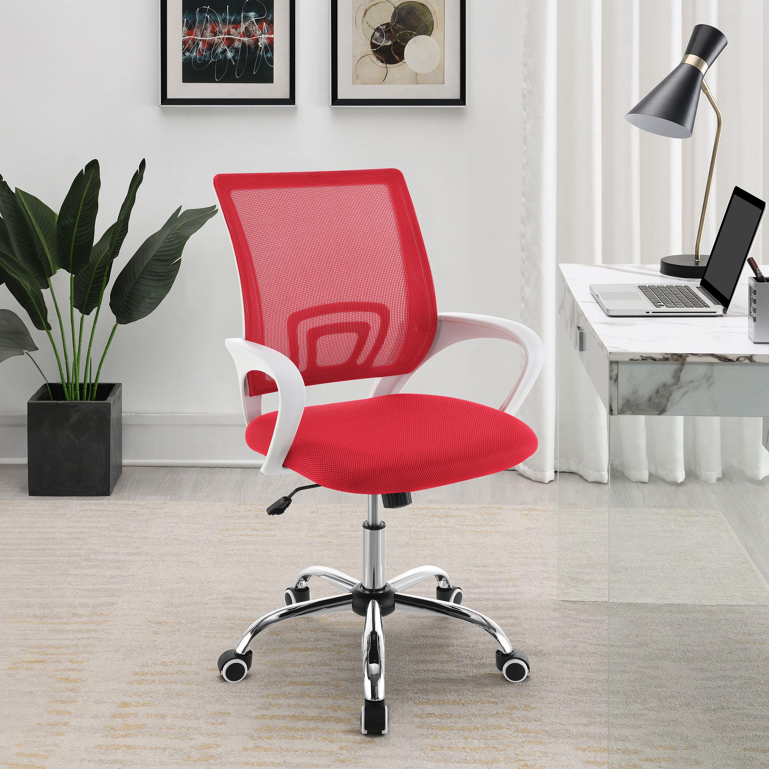 Felton Red Upholstered Adjustable Home Office Desk Chair