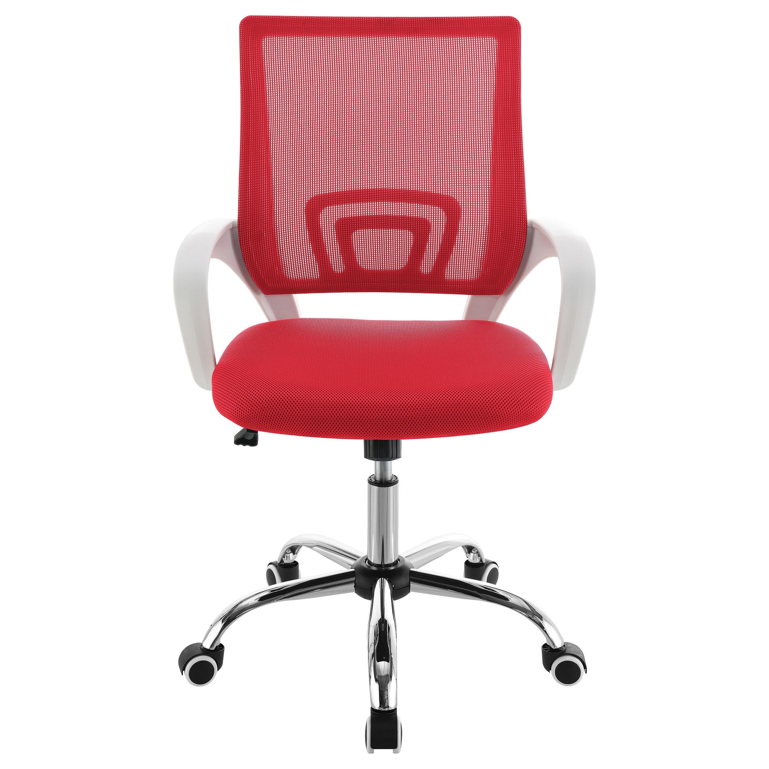 Felton Red Upholstered Adjustable Home Office Desk Chair - Image 2