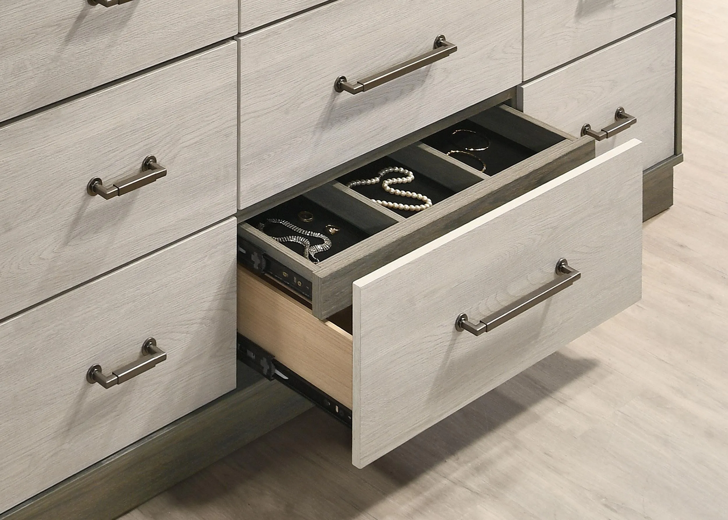 Fenwick Gray Oak 9-drawer Dresser - Image 11