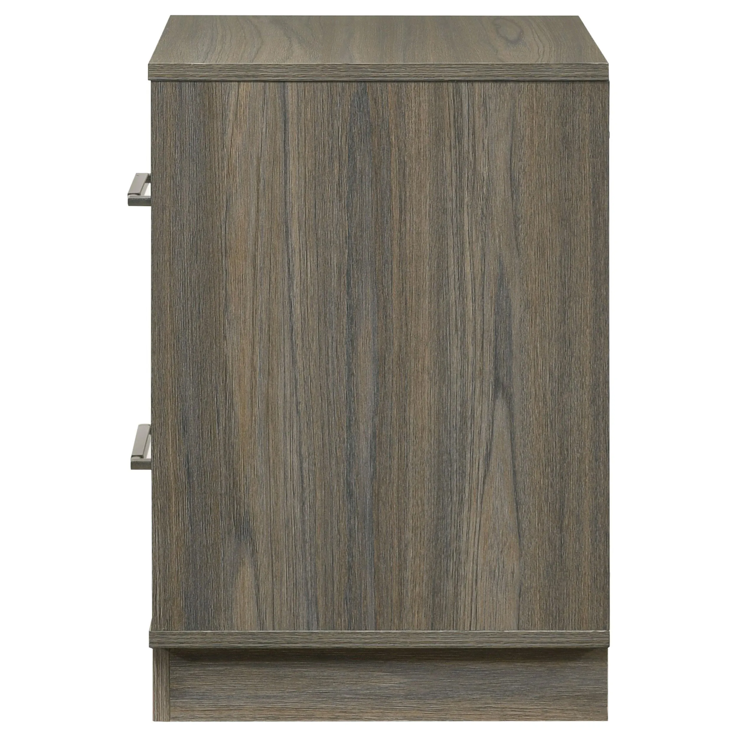 Fenwick Grey Oak 2-drawer Nightstand Bedside Table - Image 5