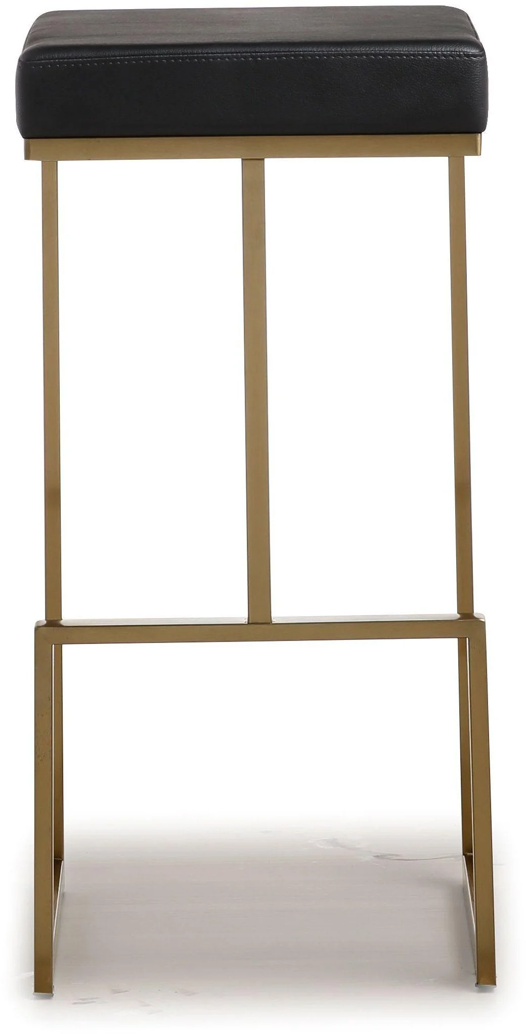Ferrara Black Performance Vegan Leather and Gold Steel Barstool - Set of 2 - Image 4