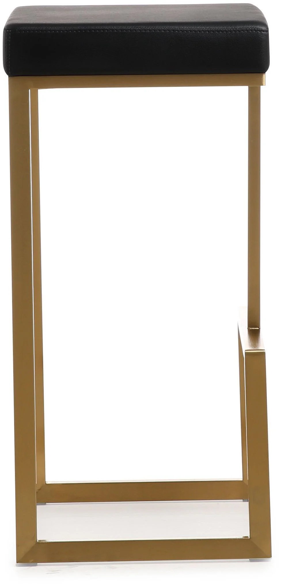 Ferrara Black Performance Vegan Leather and Gold Steel Barstool - Set of 2 - Image 5