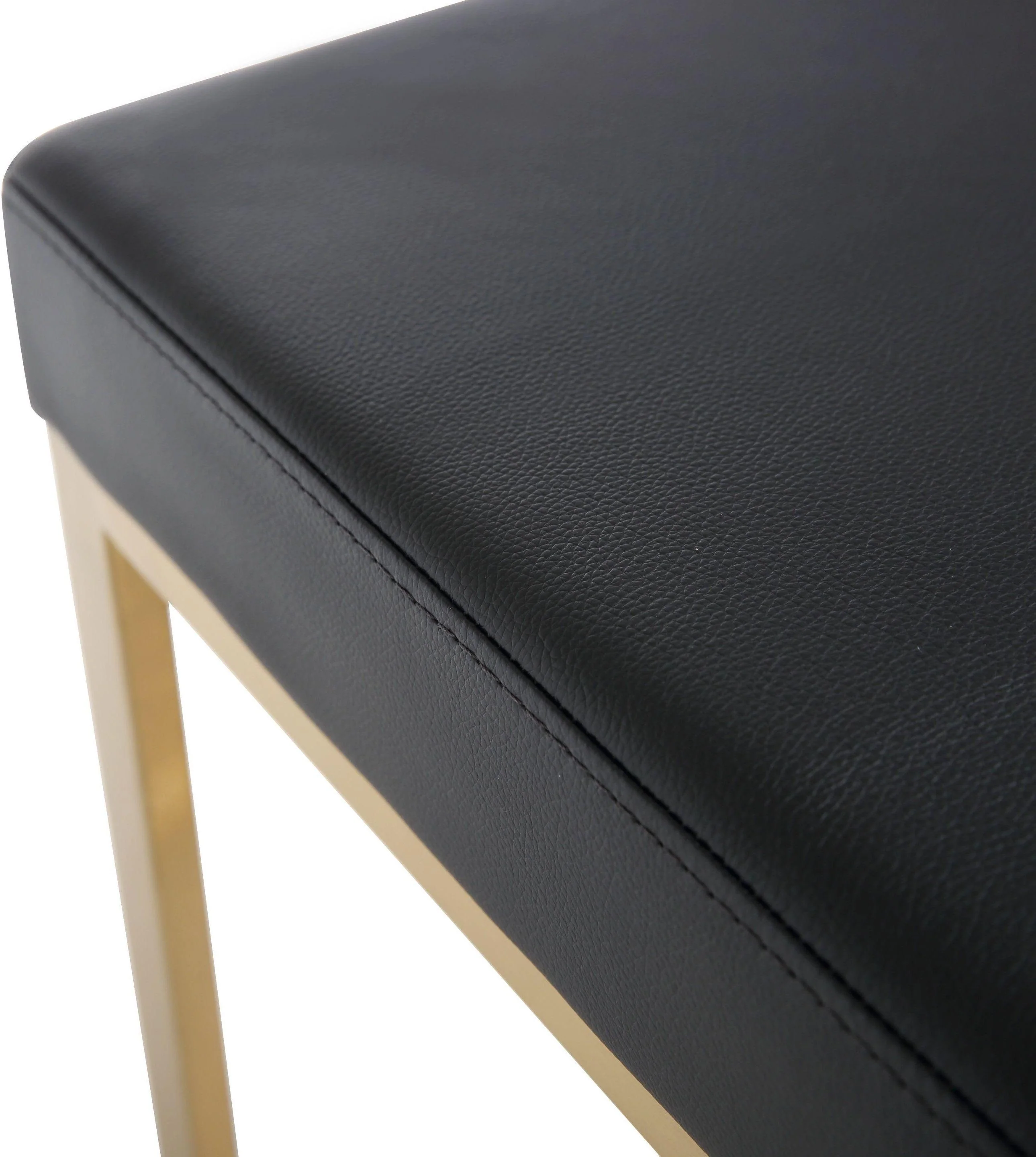 Ferrara Black Performance Vegan Leather and Gold Steel Barstool - Set of 2 - Image 7