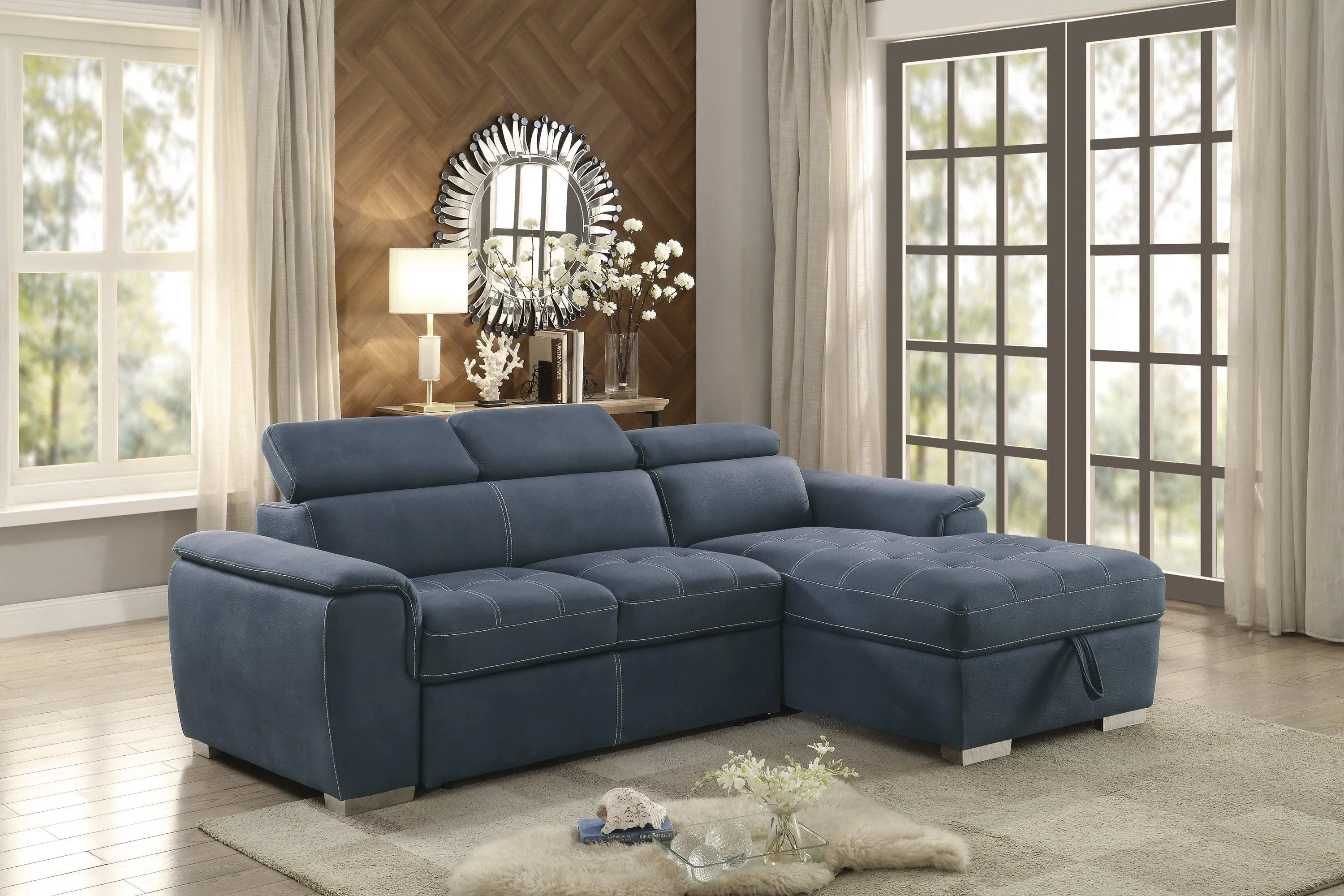 Ferriday Blue Storage Sleeper Sectional - Image 12