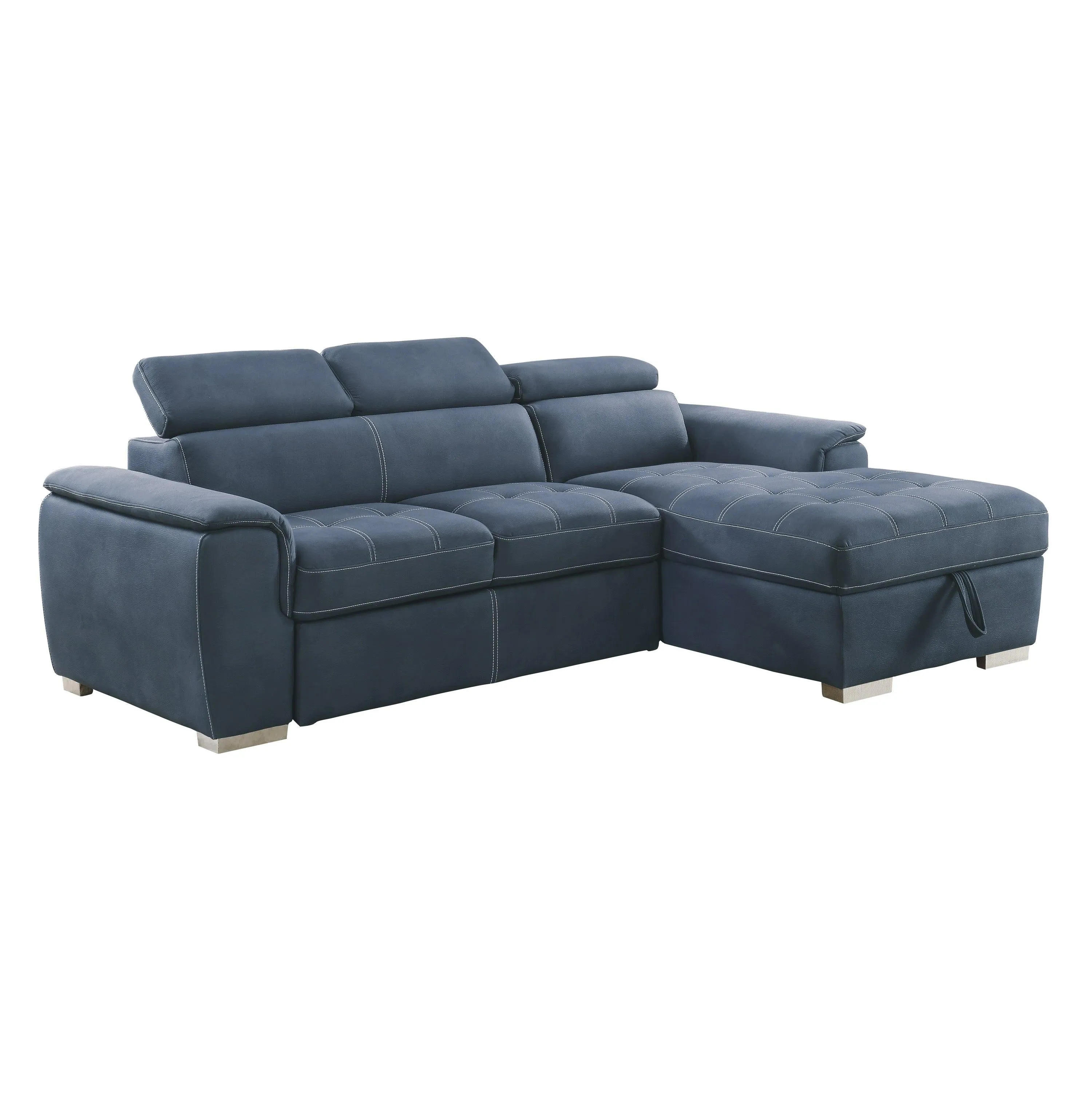 Ferriday Blue Storage Sleeper Sectional - Image 3