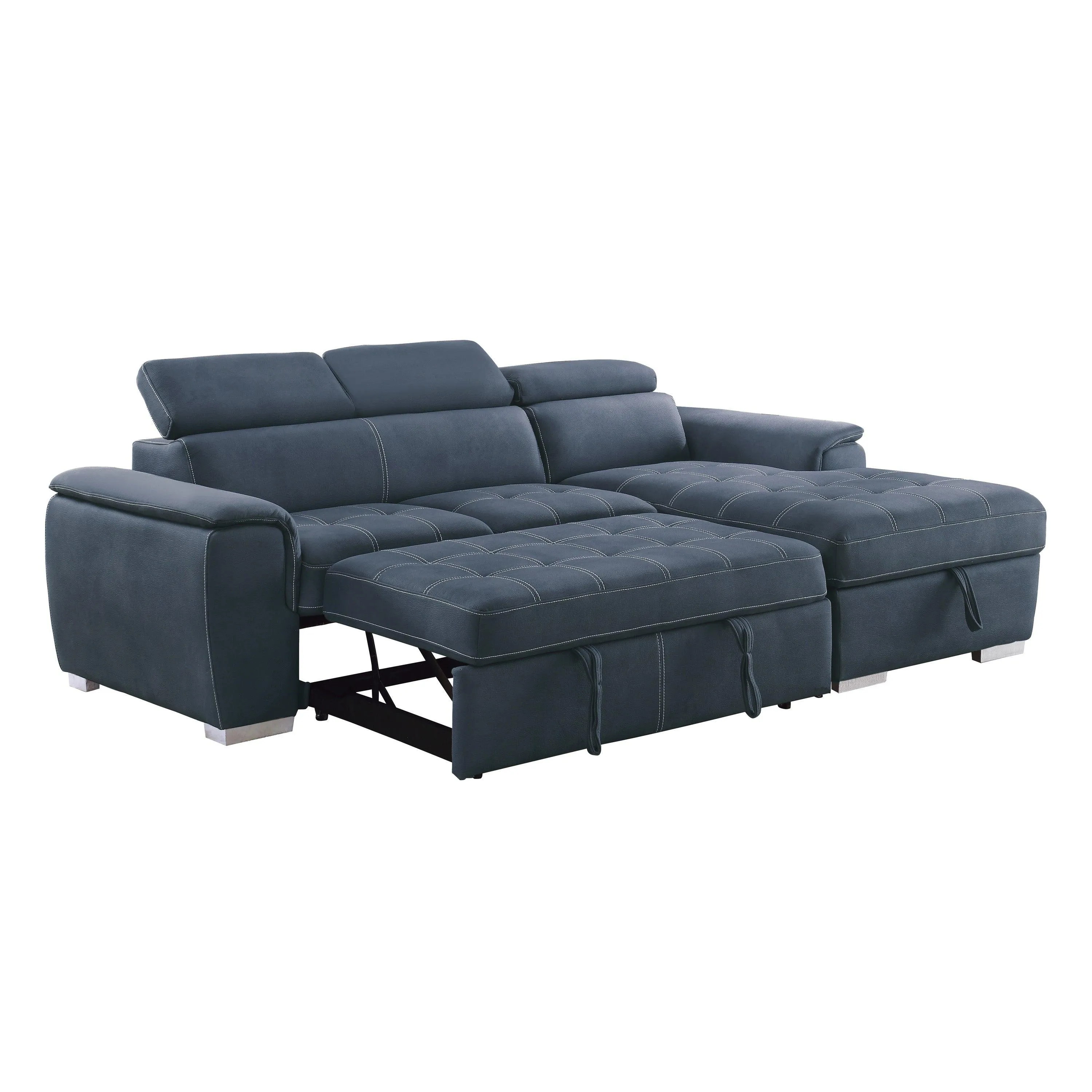 Ferriday Blue Storage Sleeper Sectional - Image 7