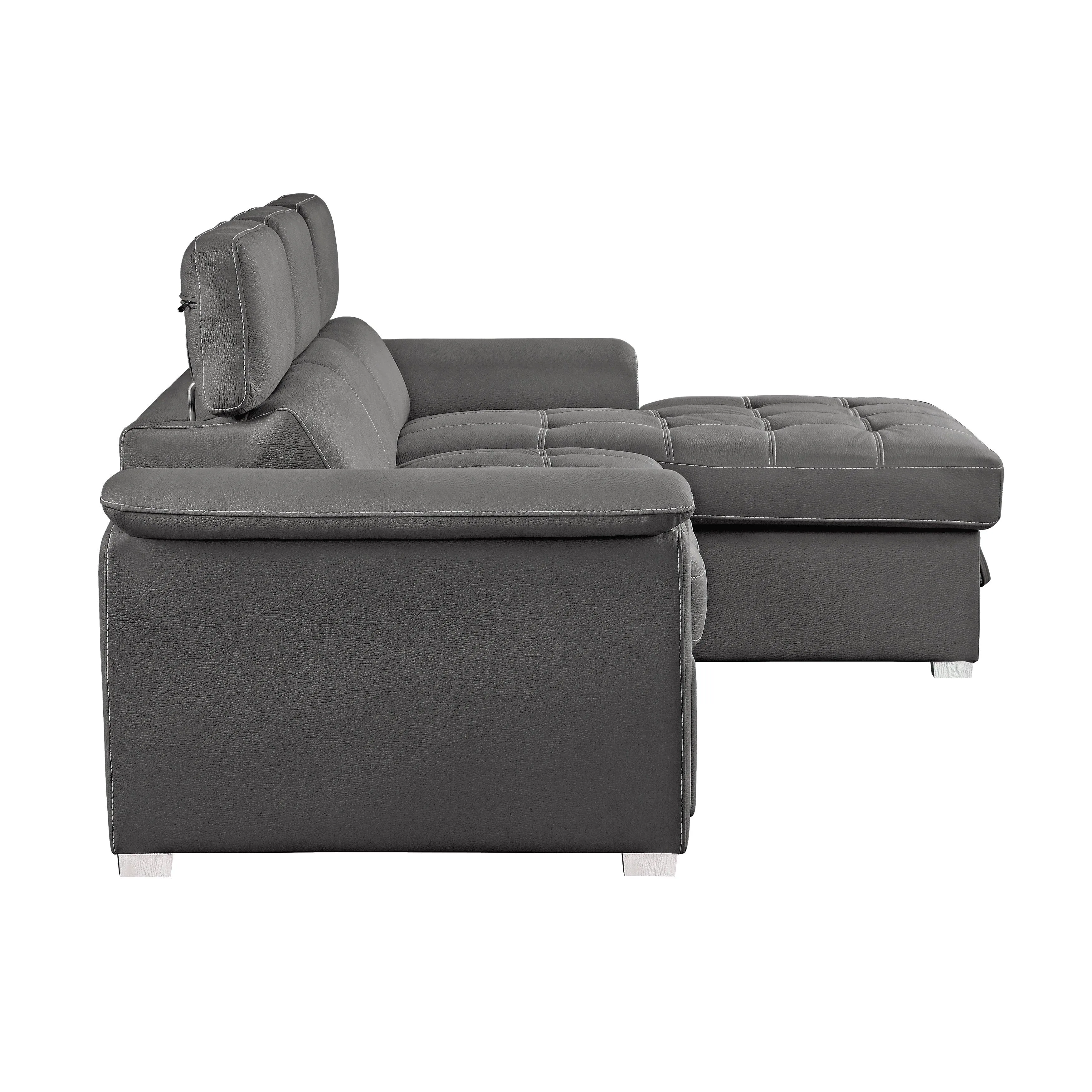 Ferriday Gray Storage Sleeper Sectional - Image 4