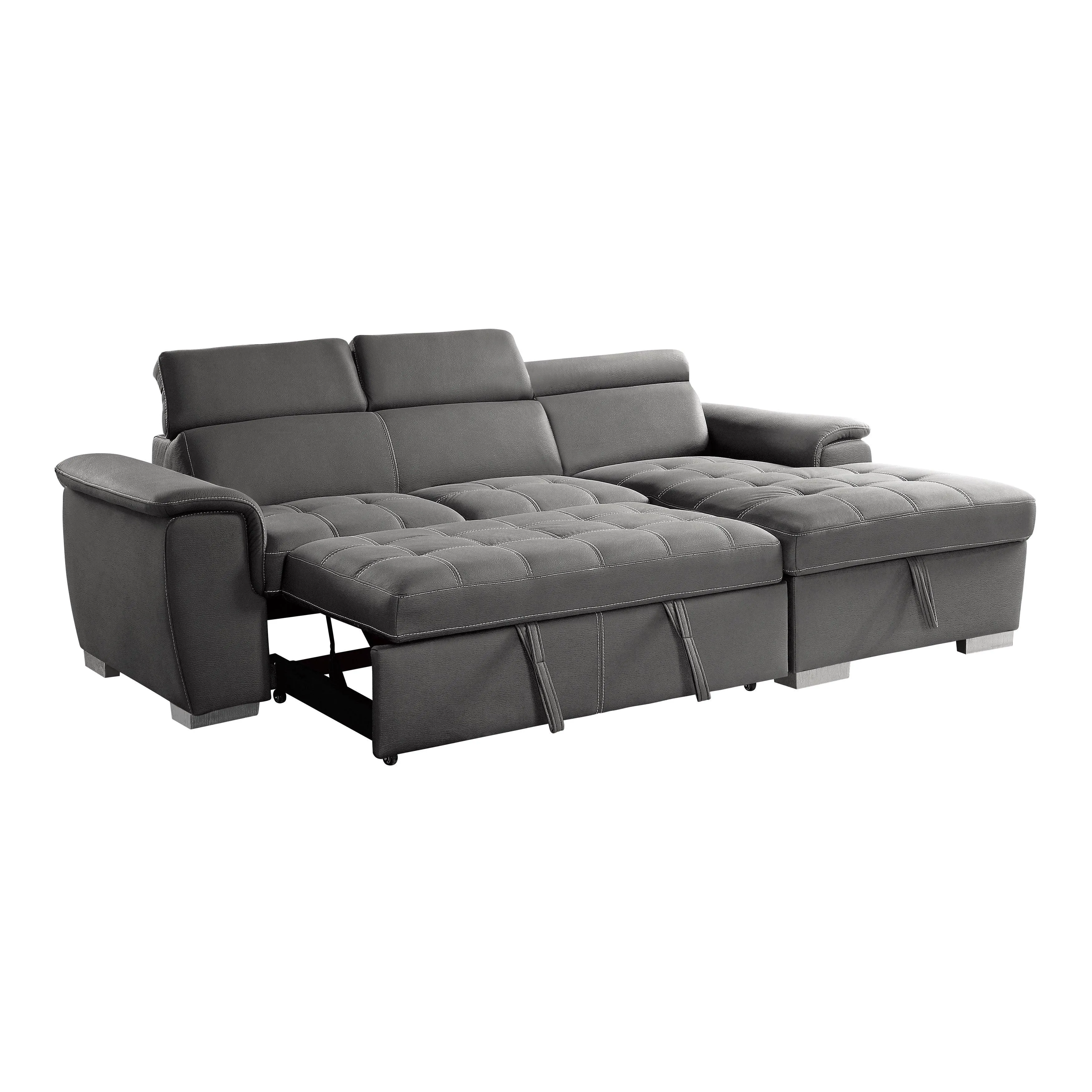 Ferriday Gray Storage Sleeper Sectional - Image 5