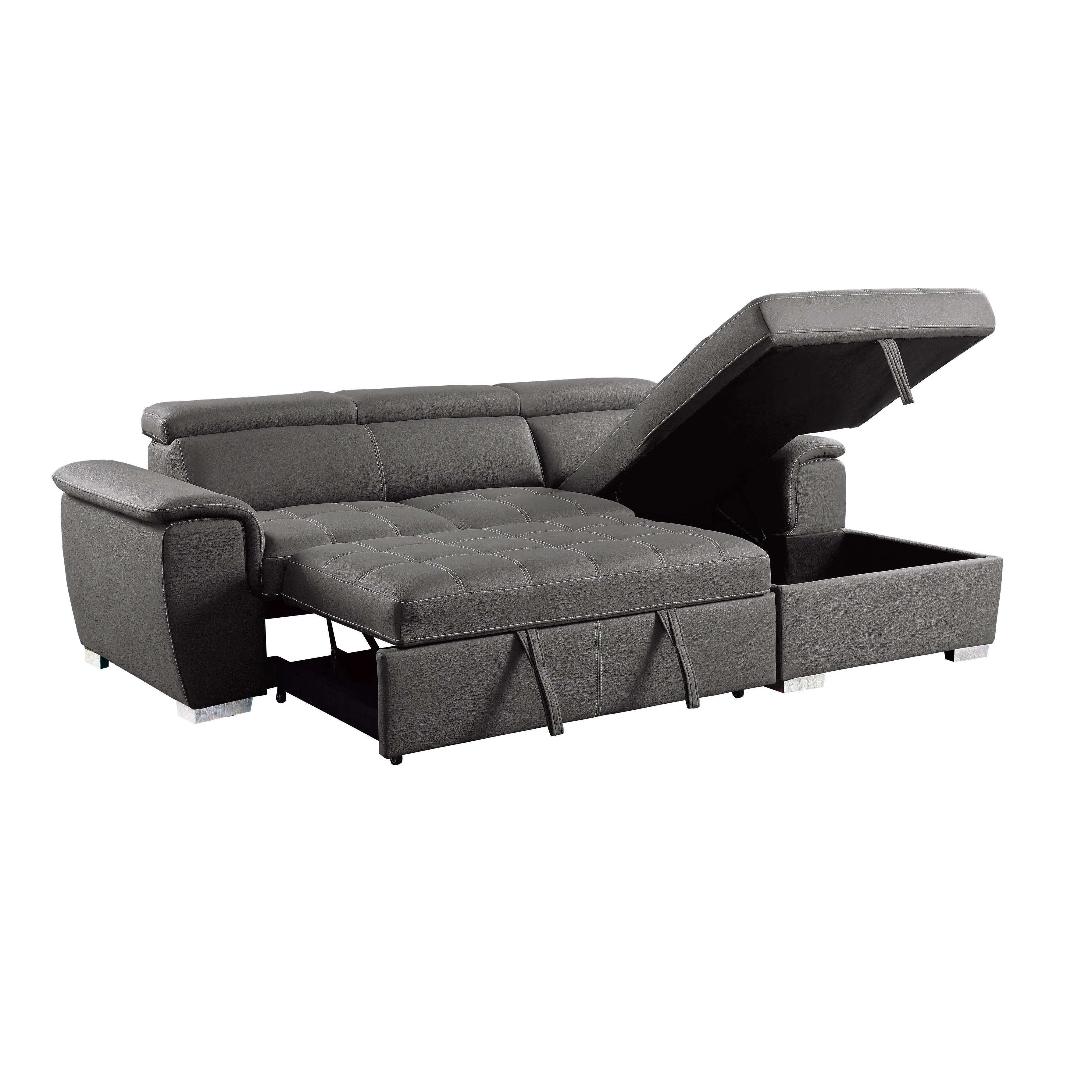 Ferriday Gray Storage Sleeper Sectional - Image 6