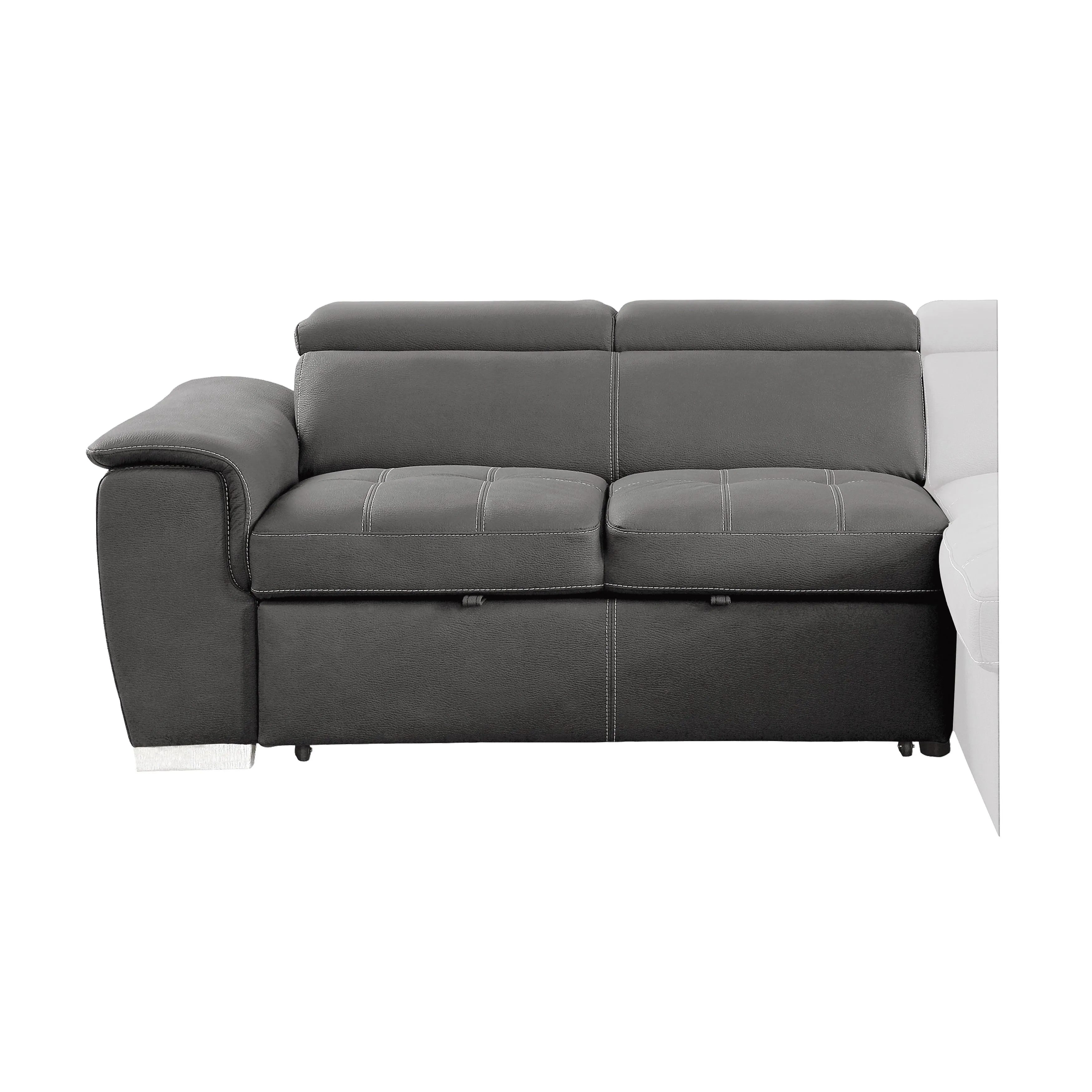 Ferriday Gray Storage Sleeper Sectional - Image 7
