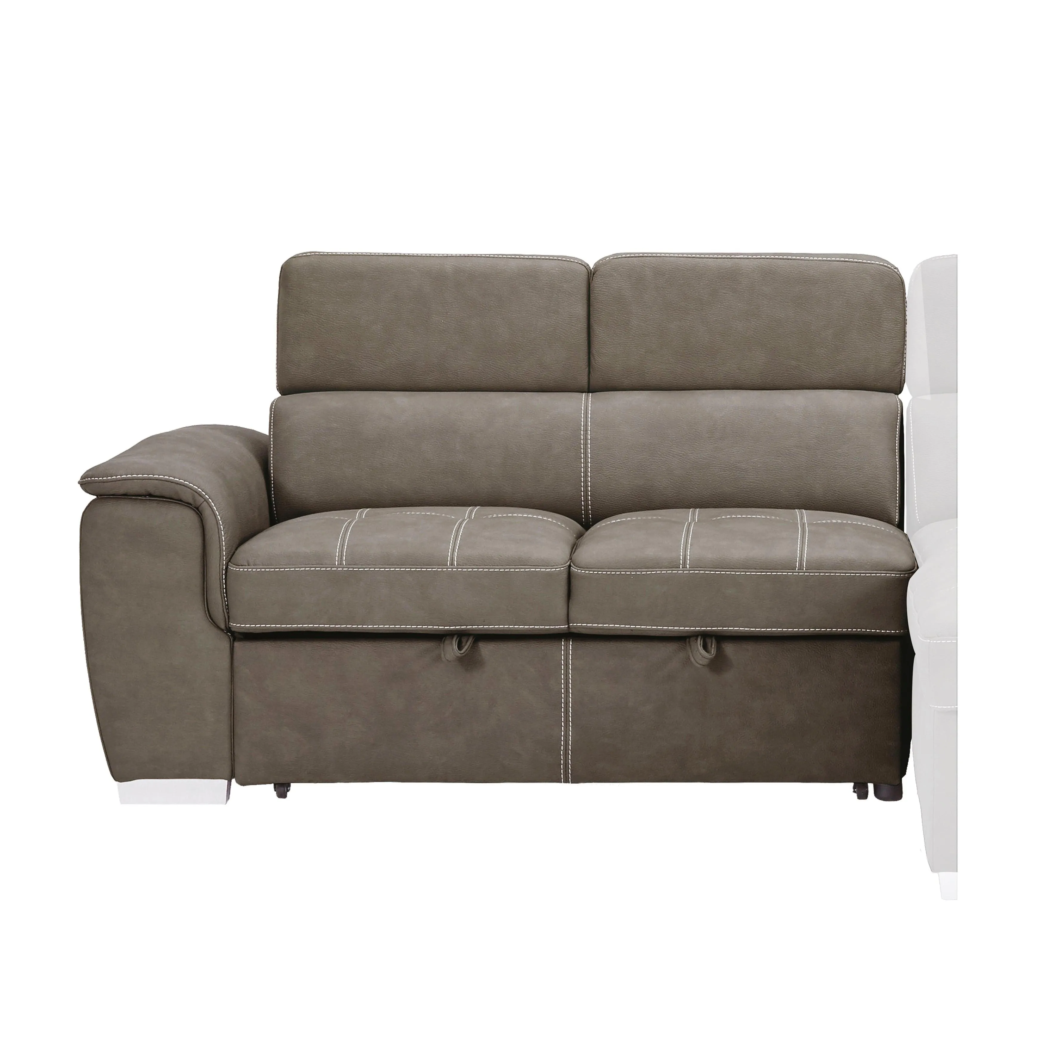 Ferriday Taupe Storage Sleeper Sectional - Image 12