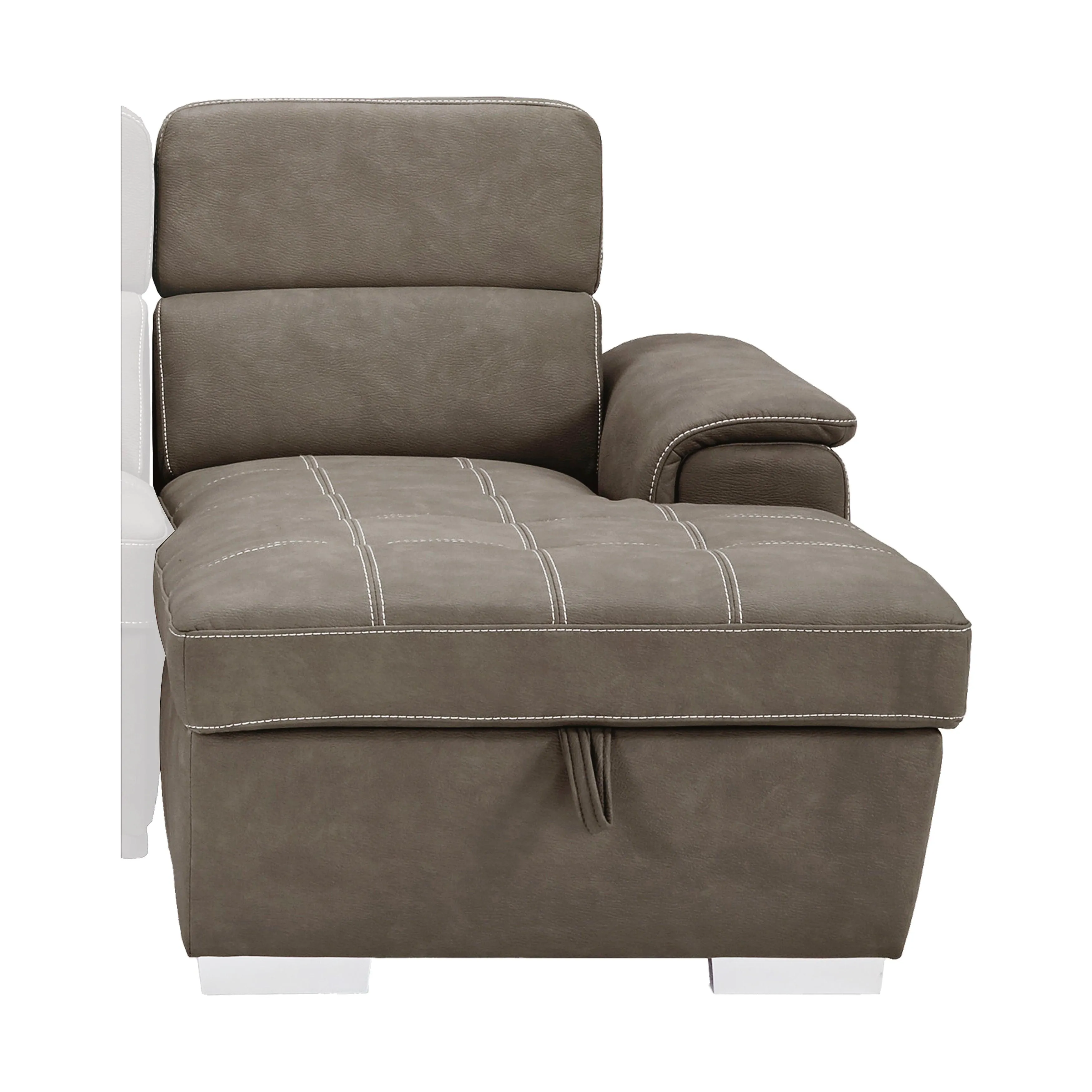 Ferriday Taupe Storage Sleeper Sectional - Image 13
