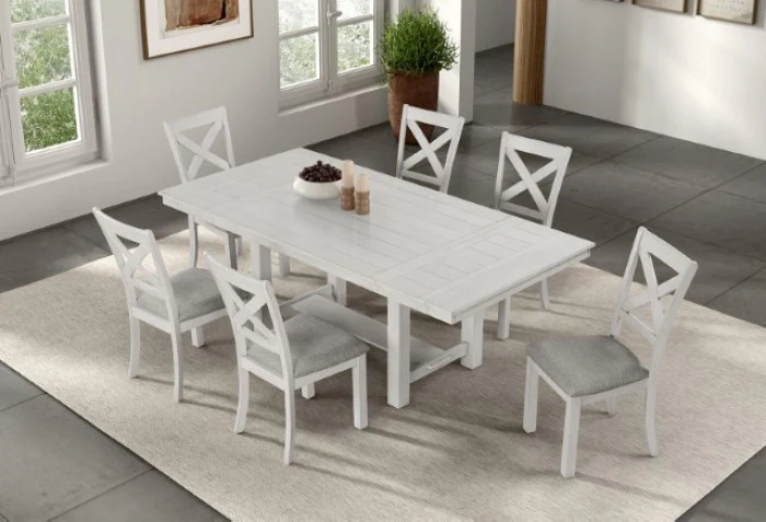 Ferrone Rustic White Oak 7-Piece Dining Table Set - Image 2