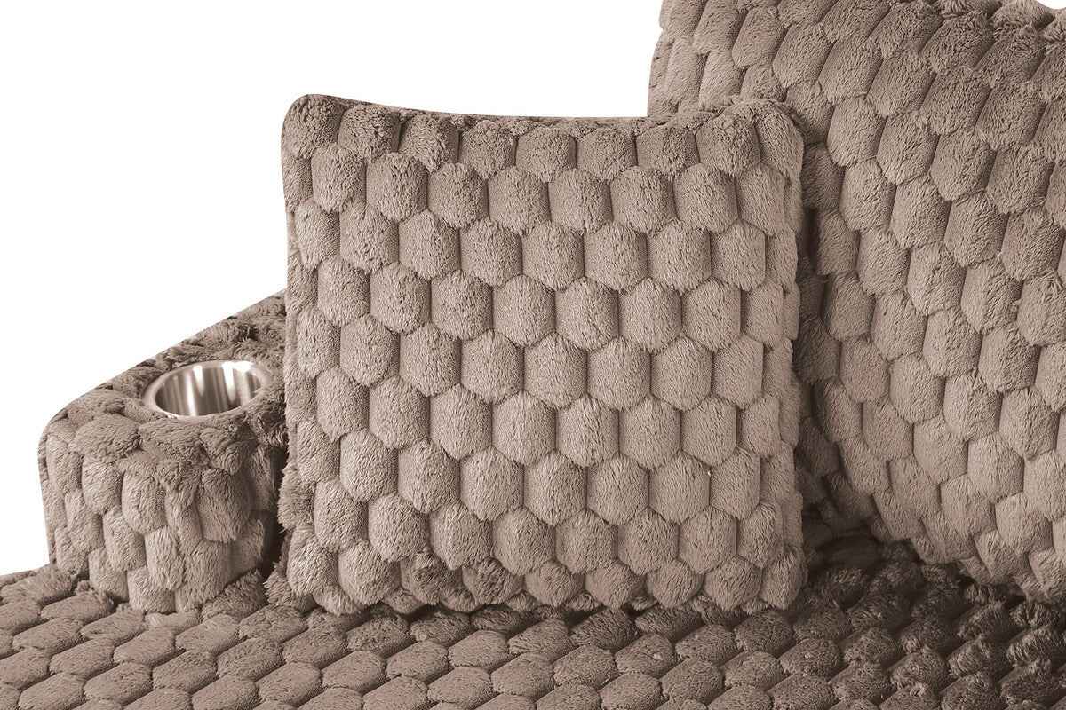 Ferryhill Light Brown 2-Arm Chaise - Image 5