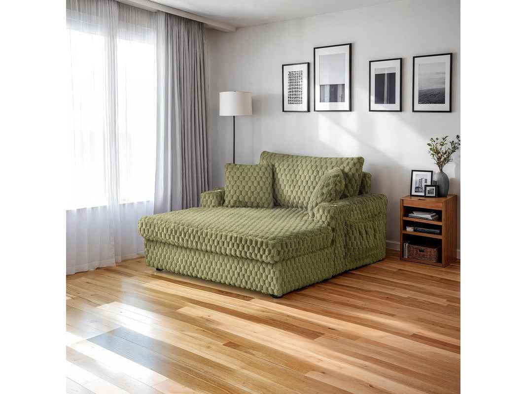 Ferryhill Olive Green 2-Arm Chaise