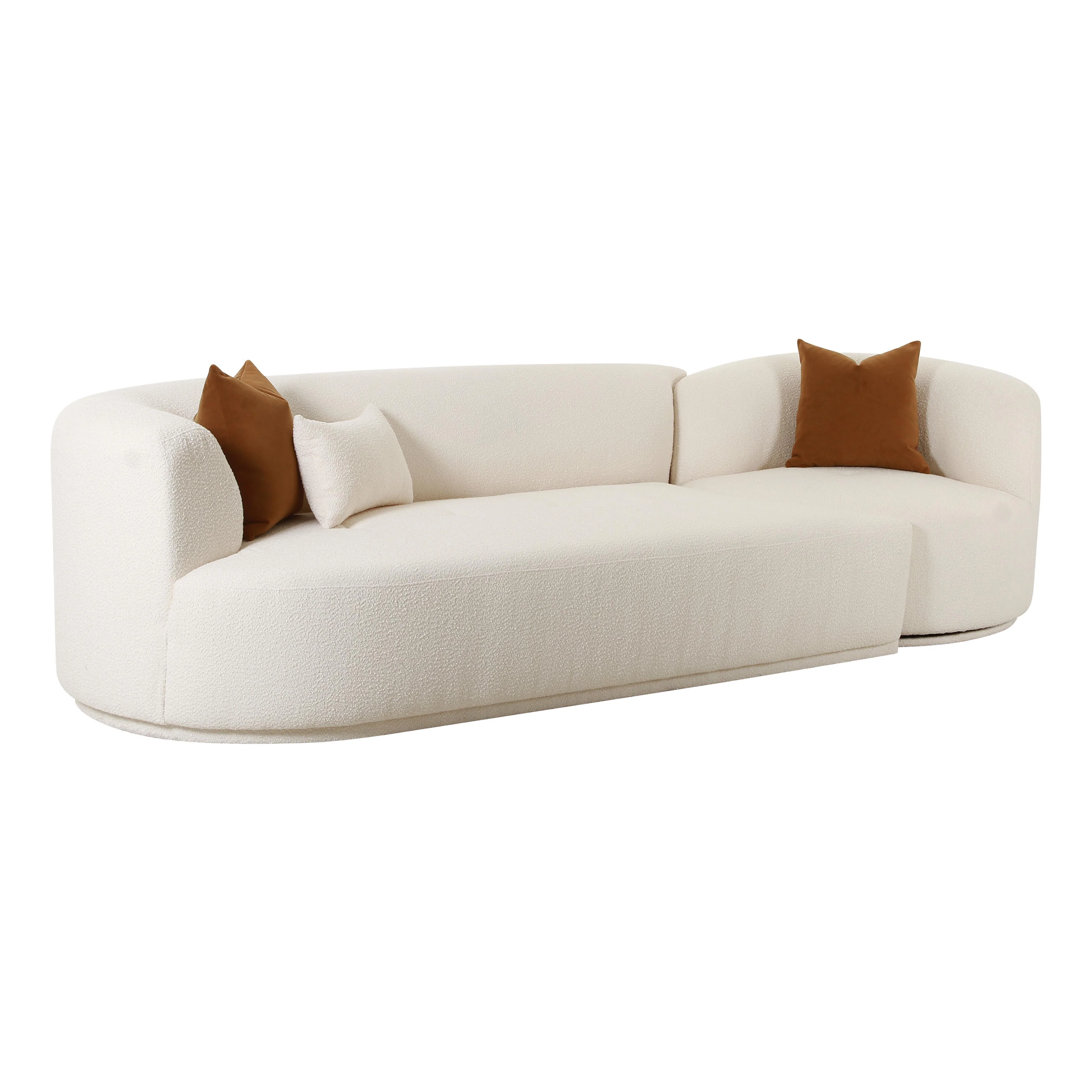 Fickle Cream Boucle 2-Piece Modular Sofa - Image 9