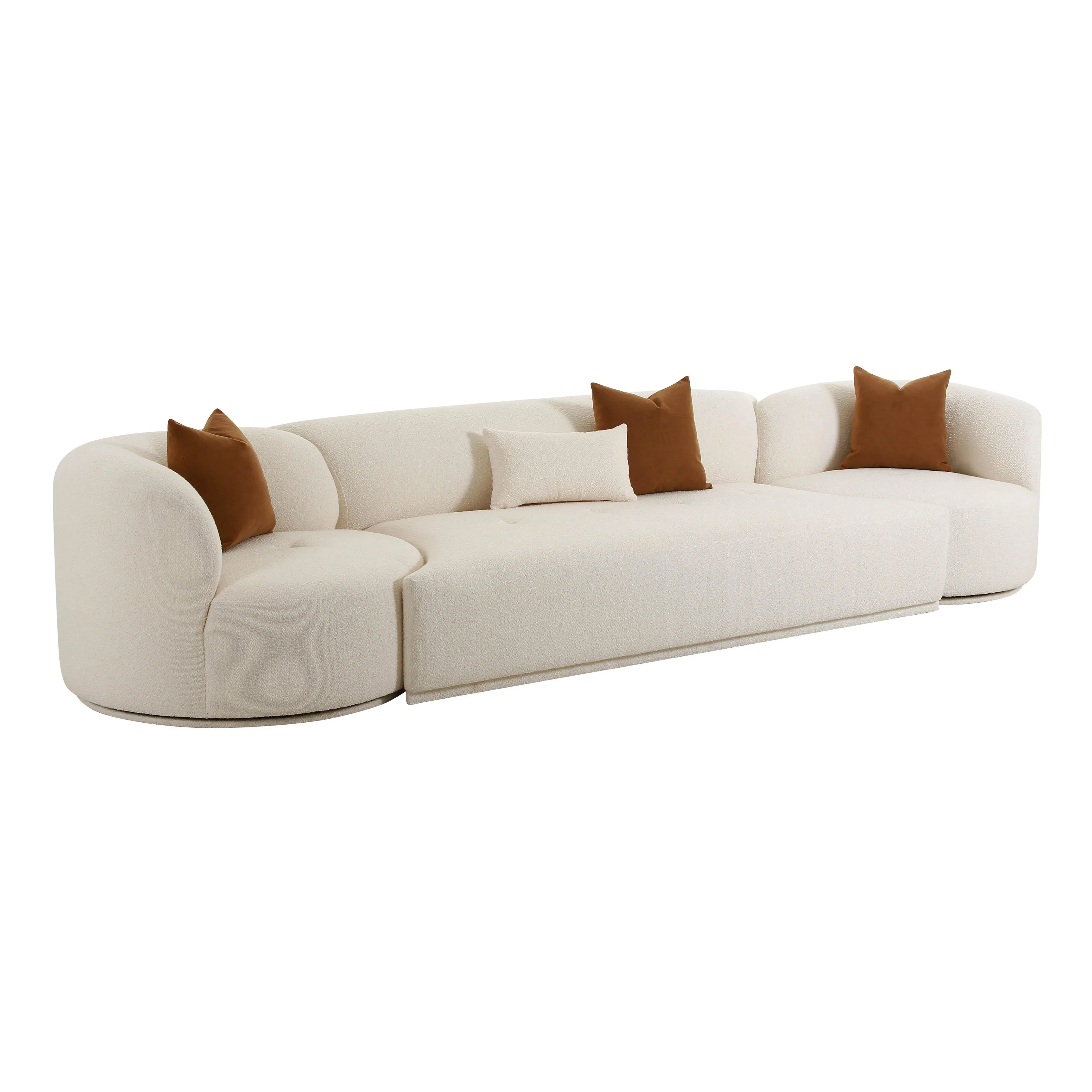 Fickle Cream Boucle 3-Piece Modular Sofa - Image 6