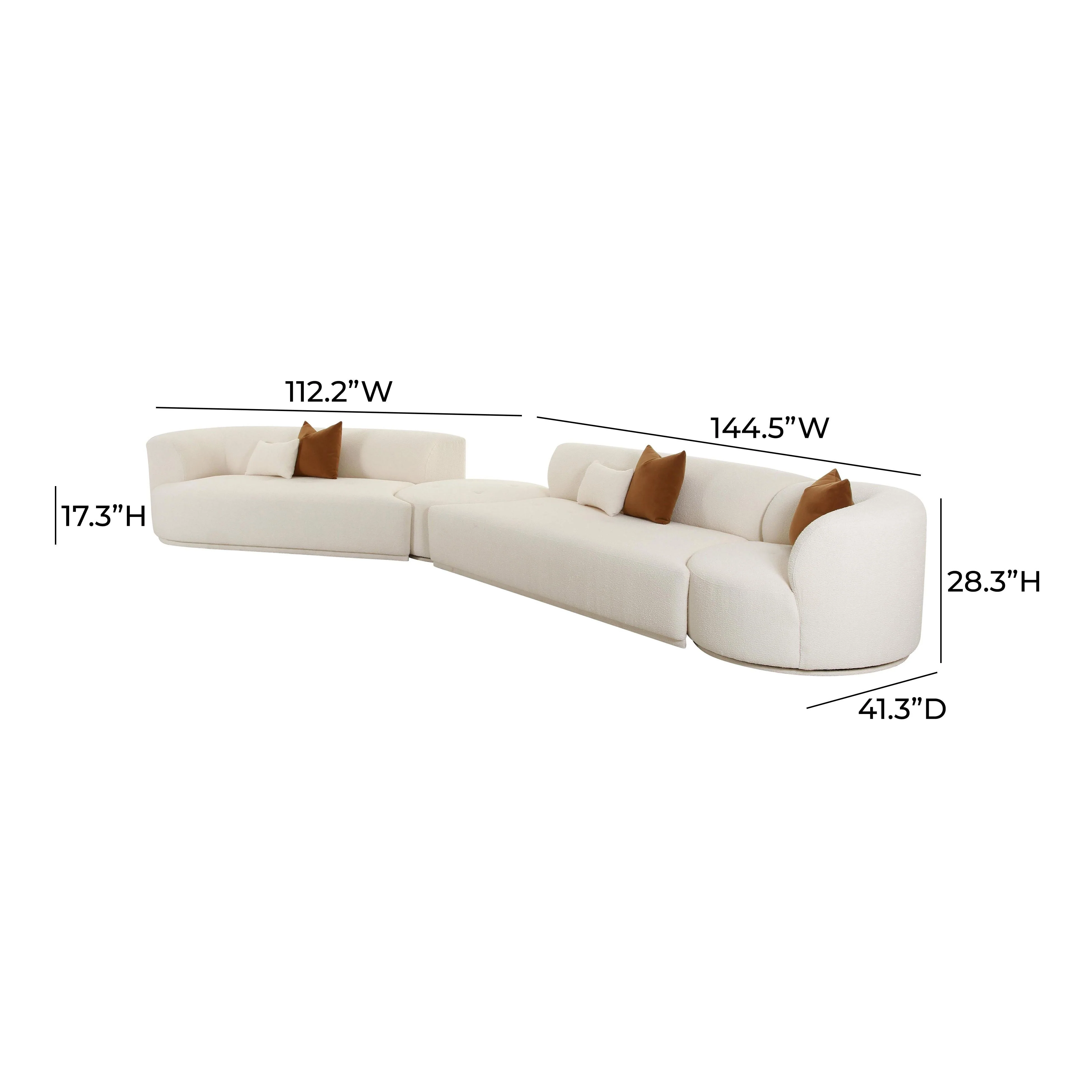 Fickle Cream Boucle 4-Piece Modular Sectional - Image 14