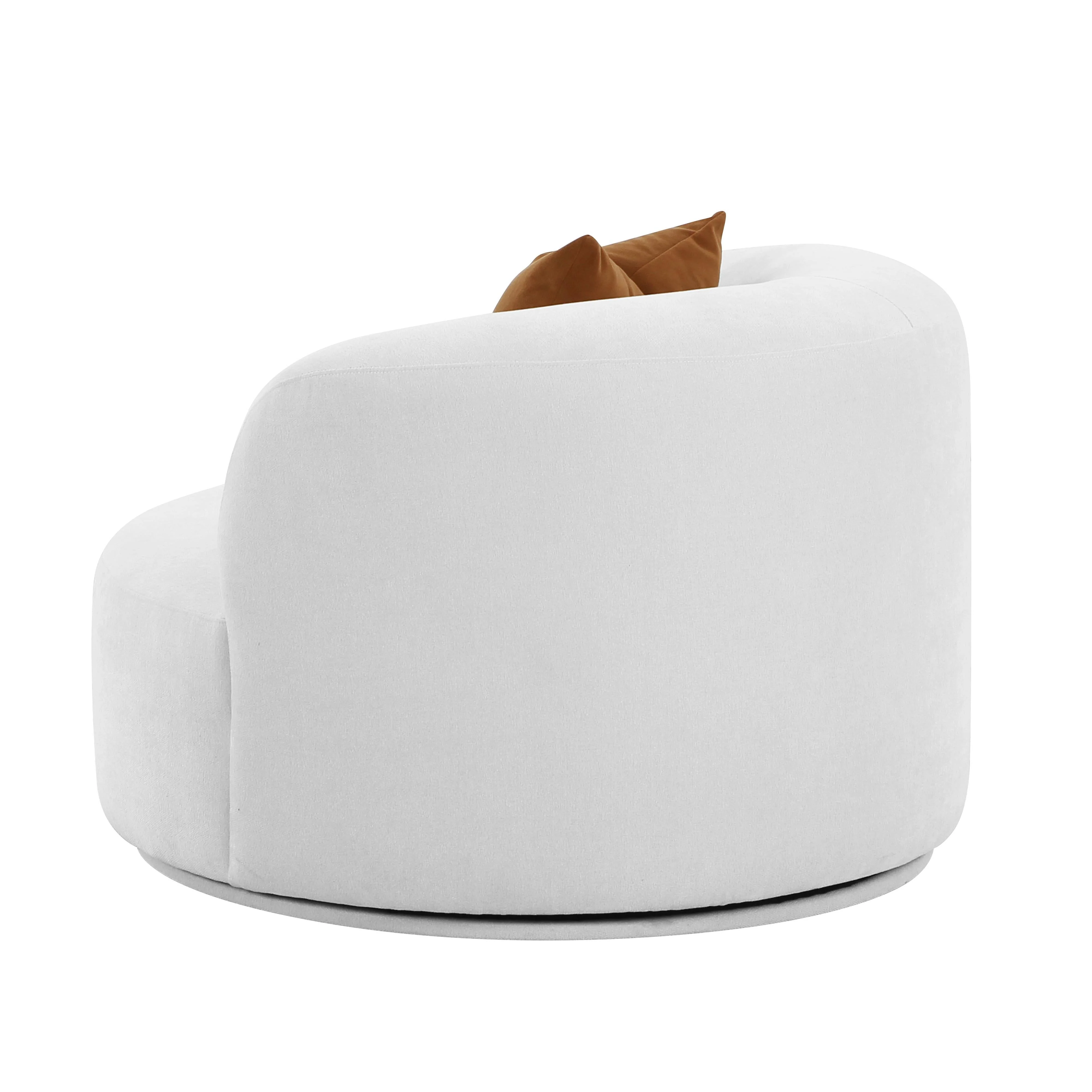 Fickle Grey Velvet Swivel Chair - Image 4