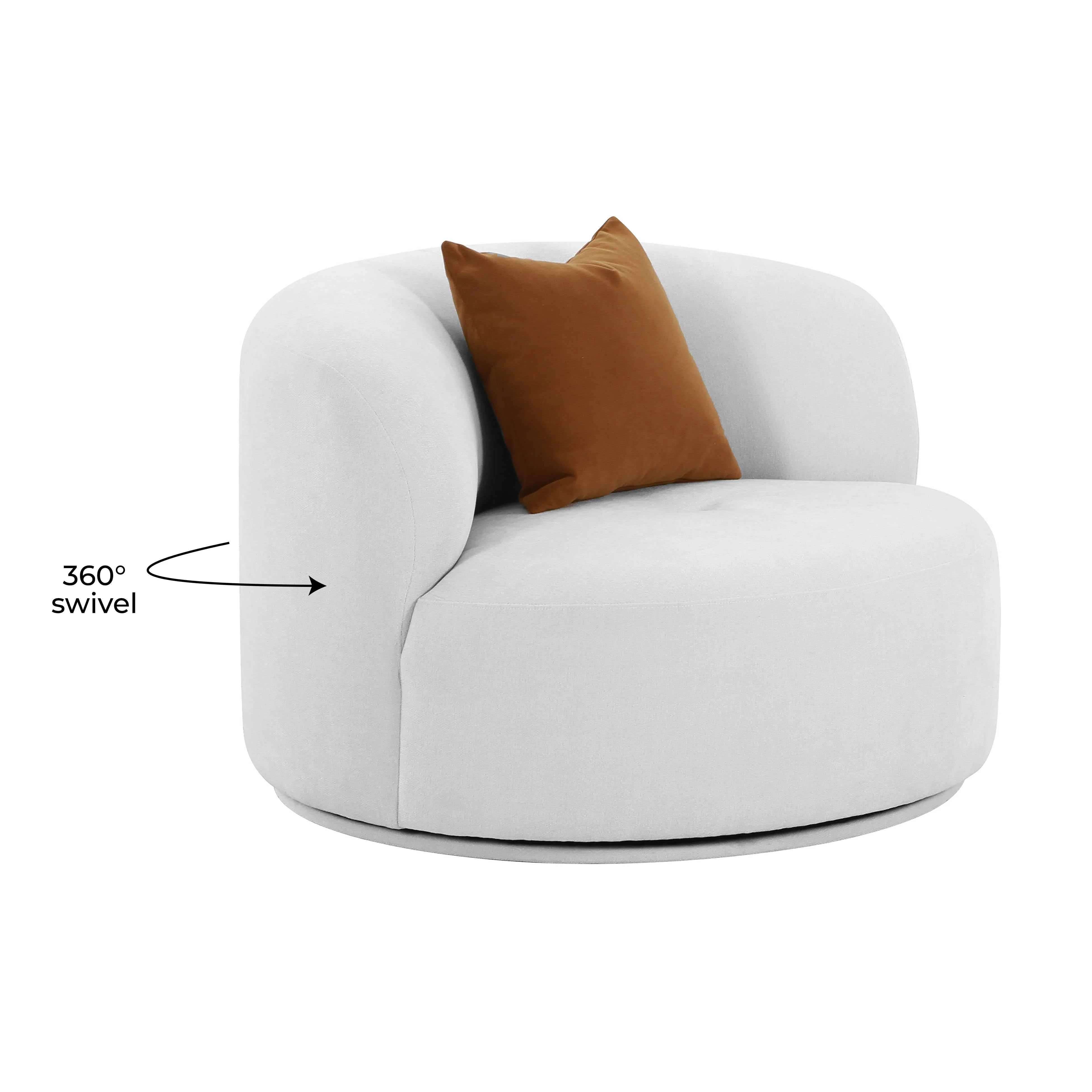 Fickle Grey Velvet Swivel Chair - Image 5