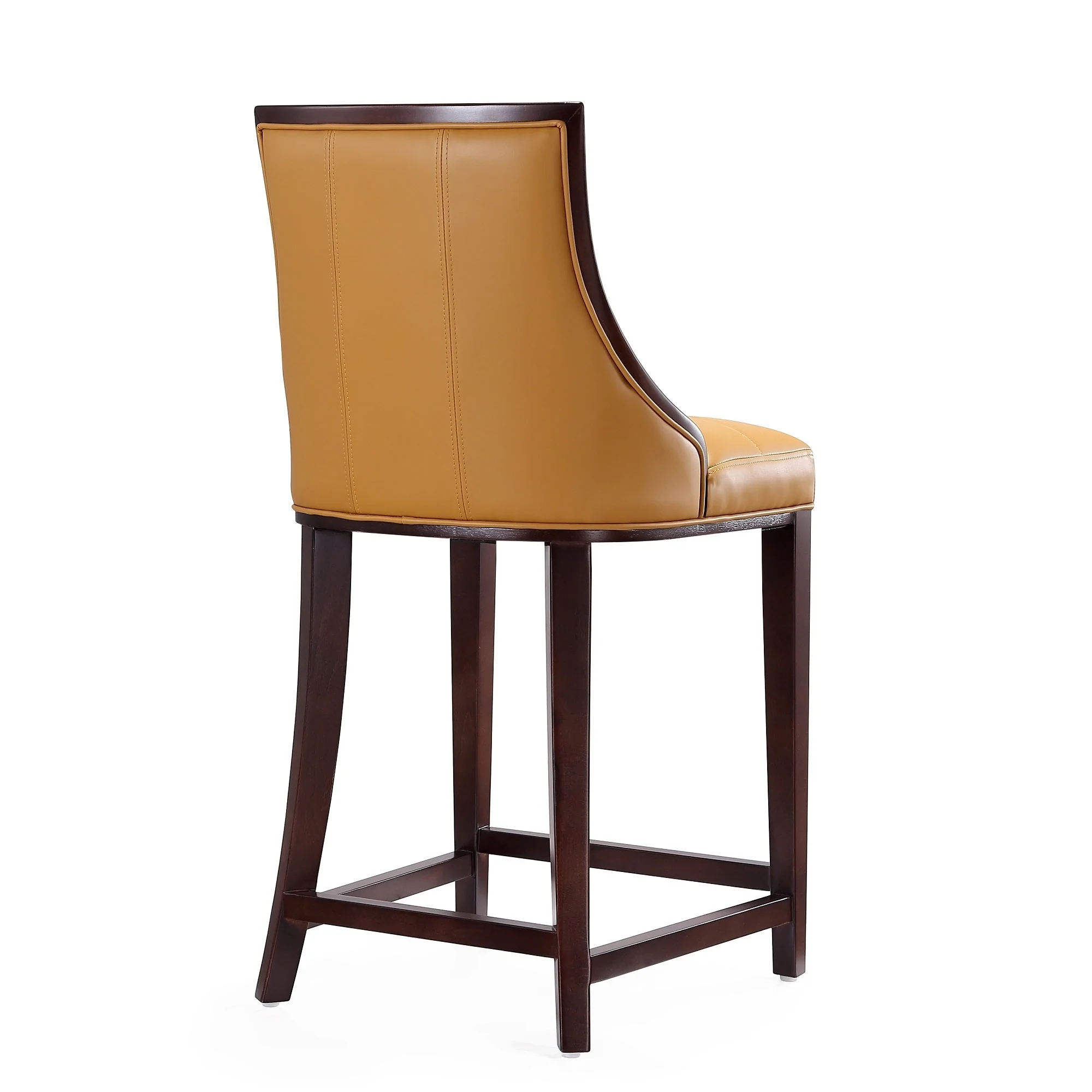 Fifth Ave Counter Stool in Camel and Dark Walnut (set of 2) - Image 7