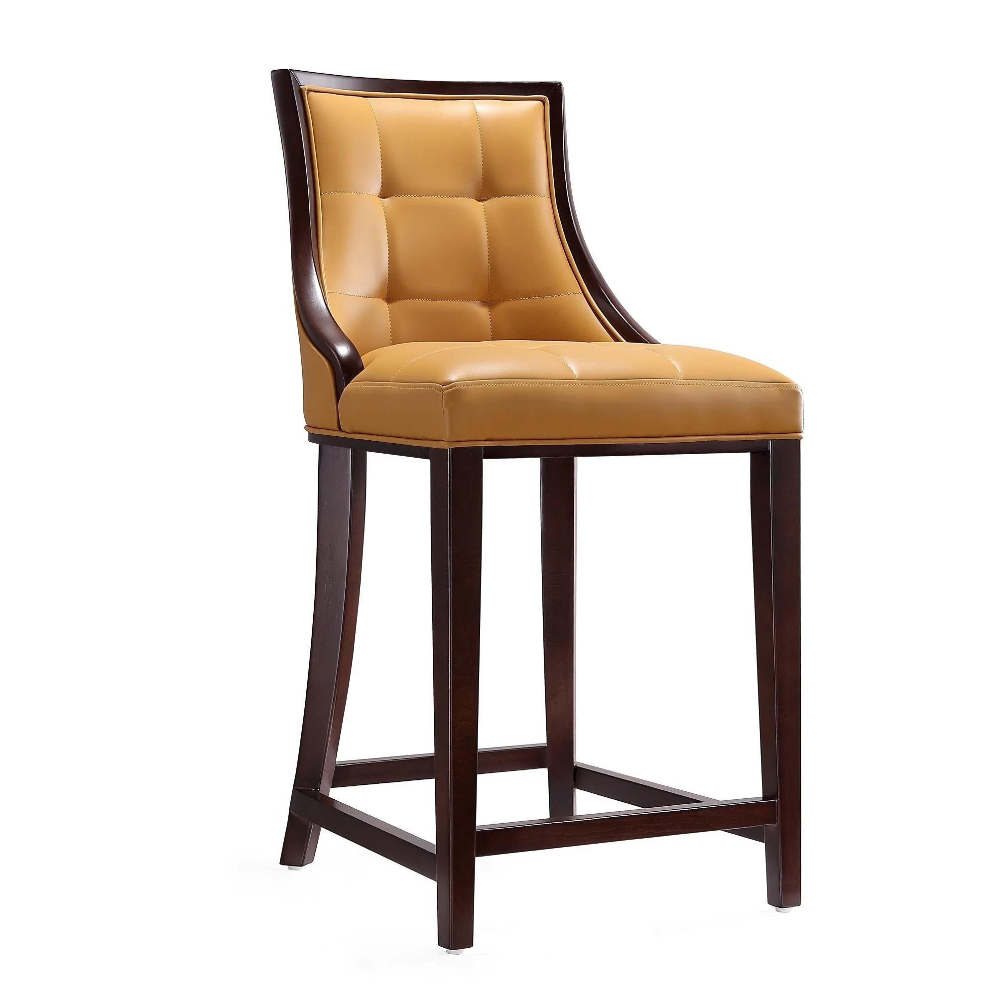 Fifth Ave Counter Stool in Camel and Dark Walnut (set of 3) - Image 4