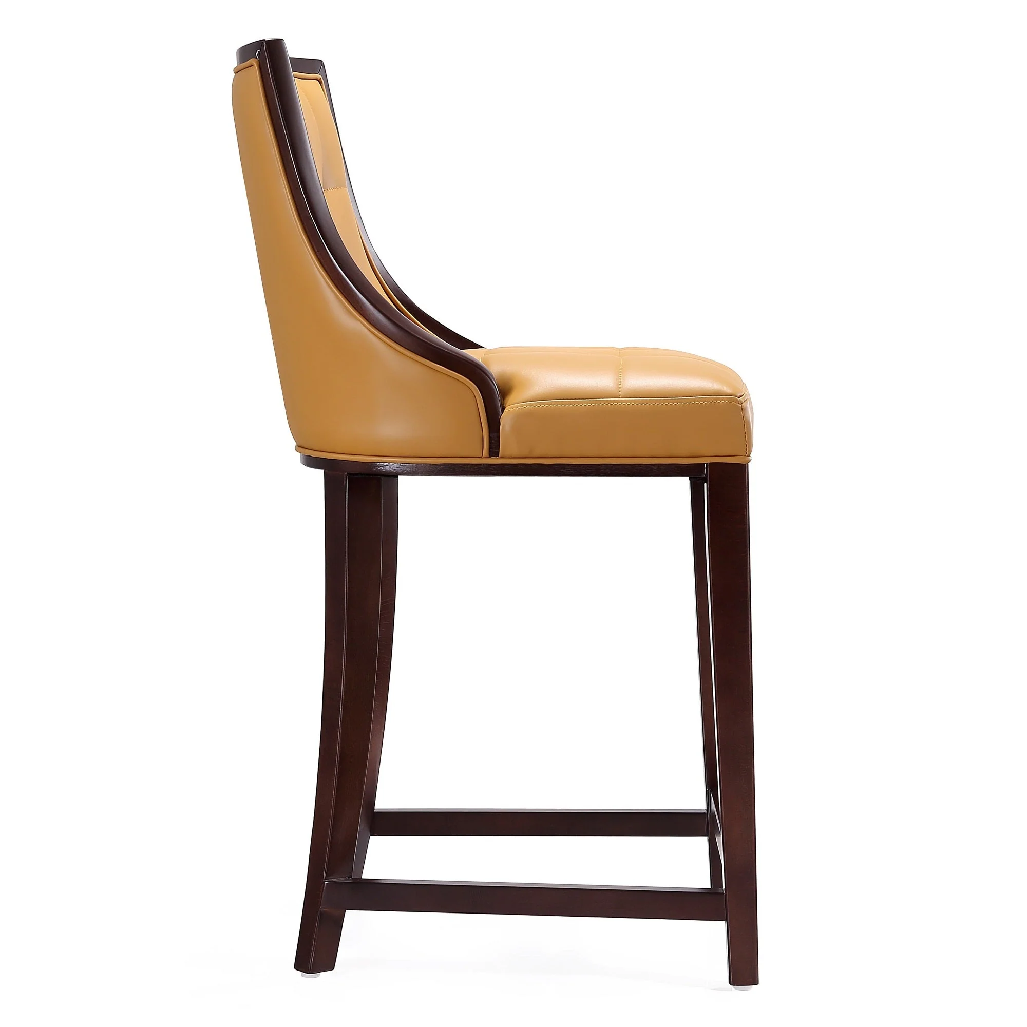 Fifth Ave Counter Stool in Camel and Dark Walnut (set of 3) - Image 6
