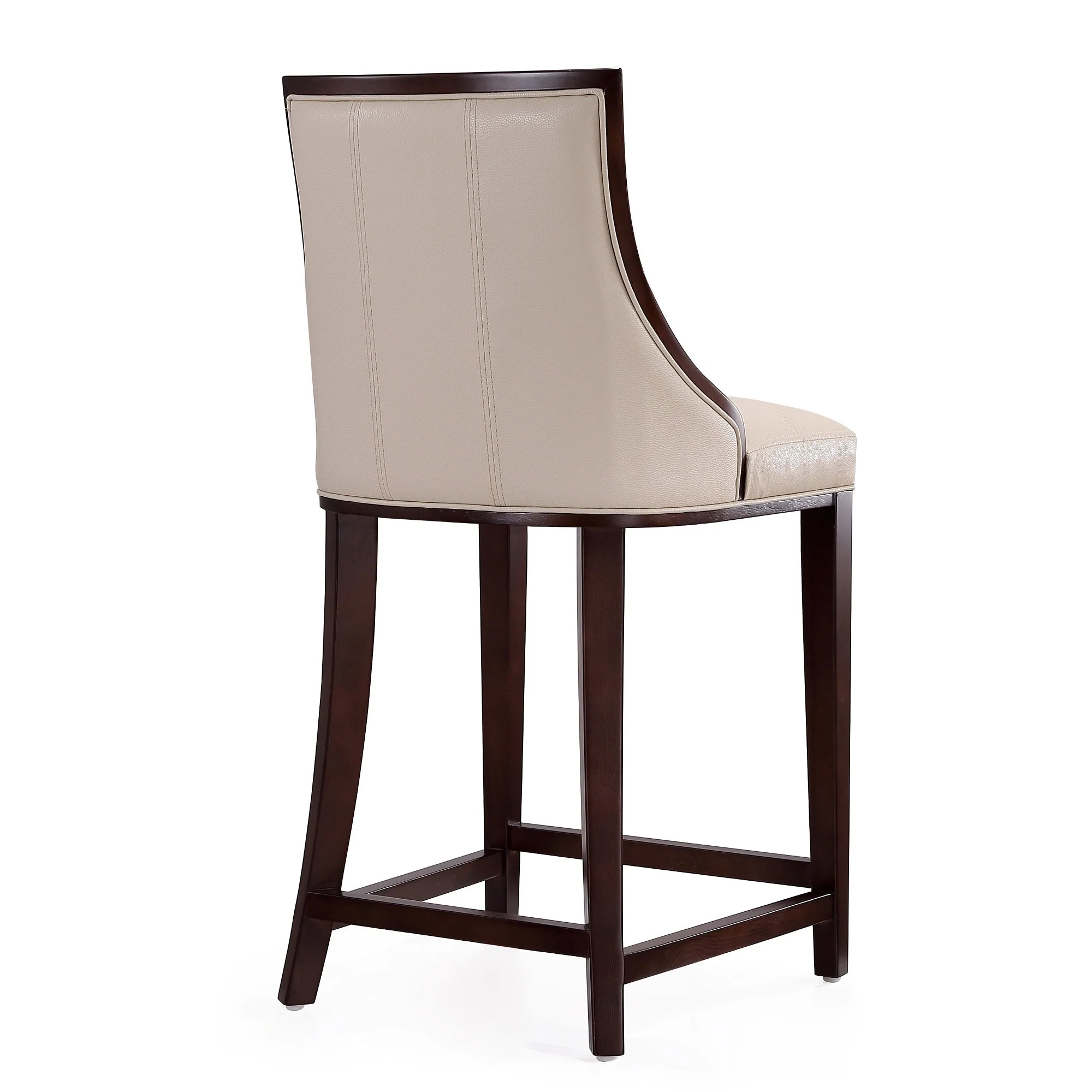 Fifth Ave Counter Stool in Cream and Dark Walnut (set of 2) - Image 7