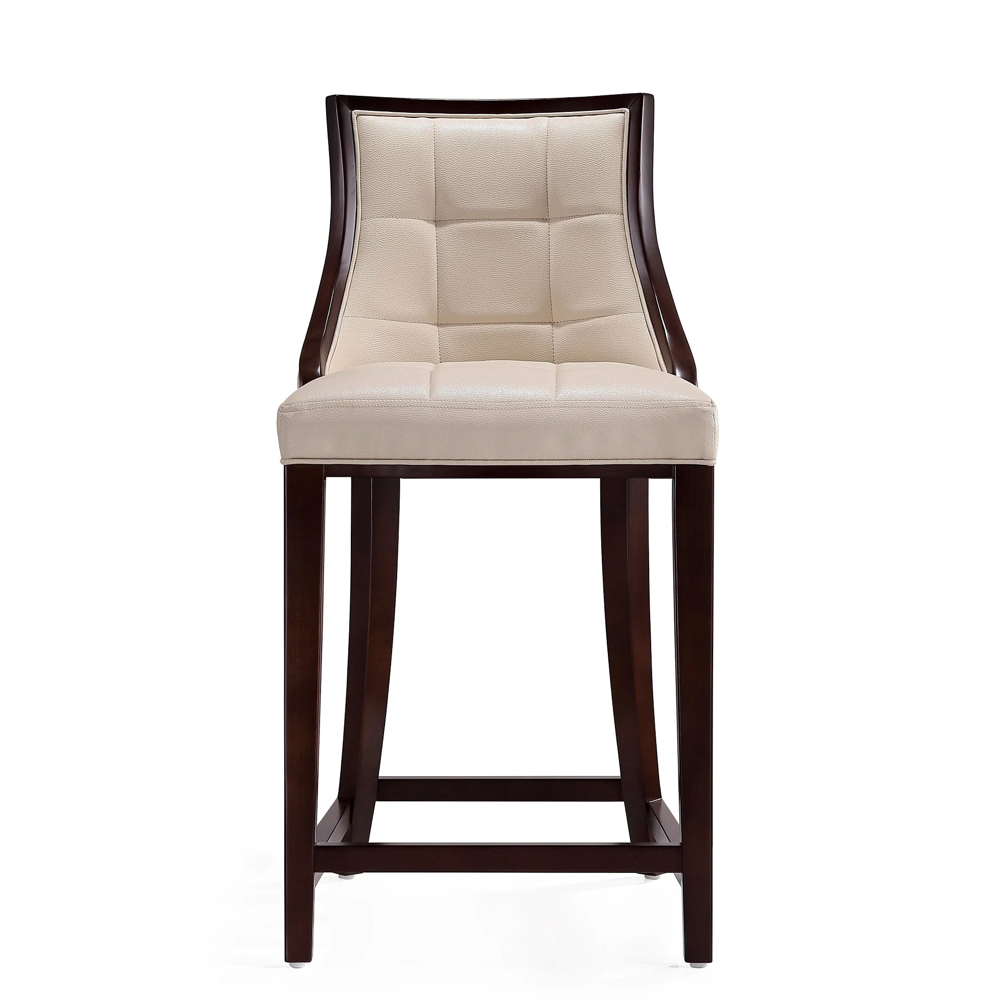 Fifth Ave Counter Stool in Cream and Dark Walnut (set of 3) - Image 5